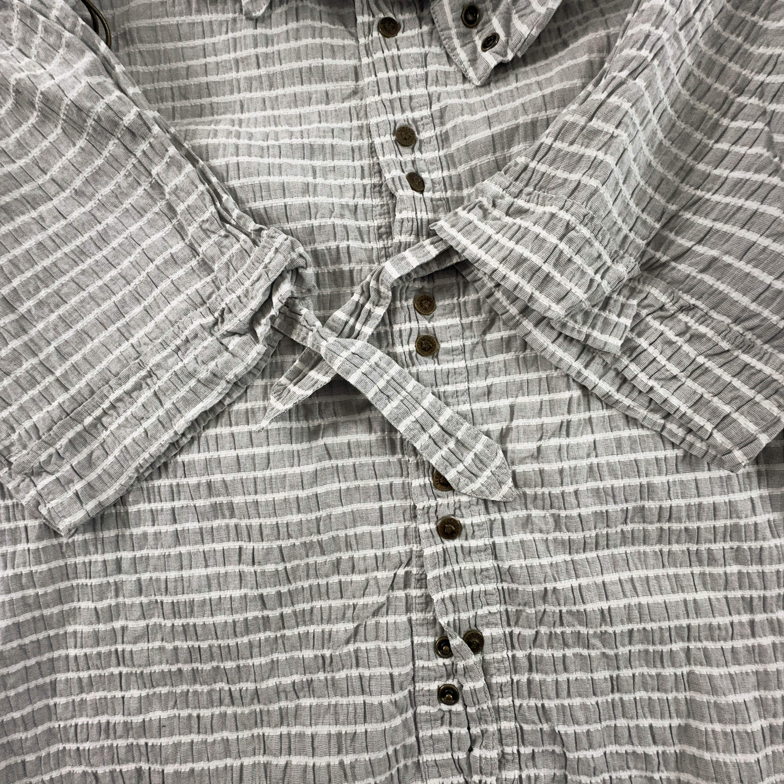 Camicia Gianni Versace a righe grigia e bianca - Taglia XL uomo