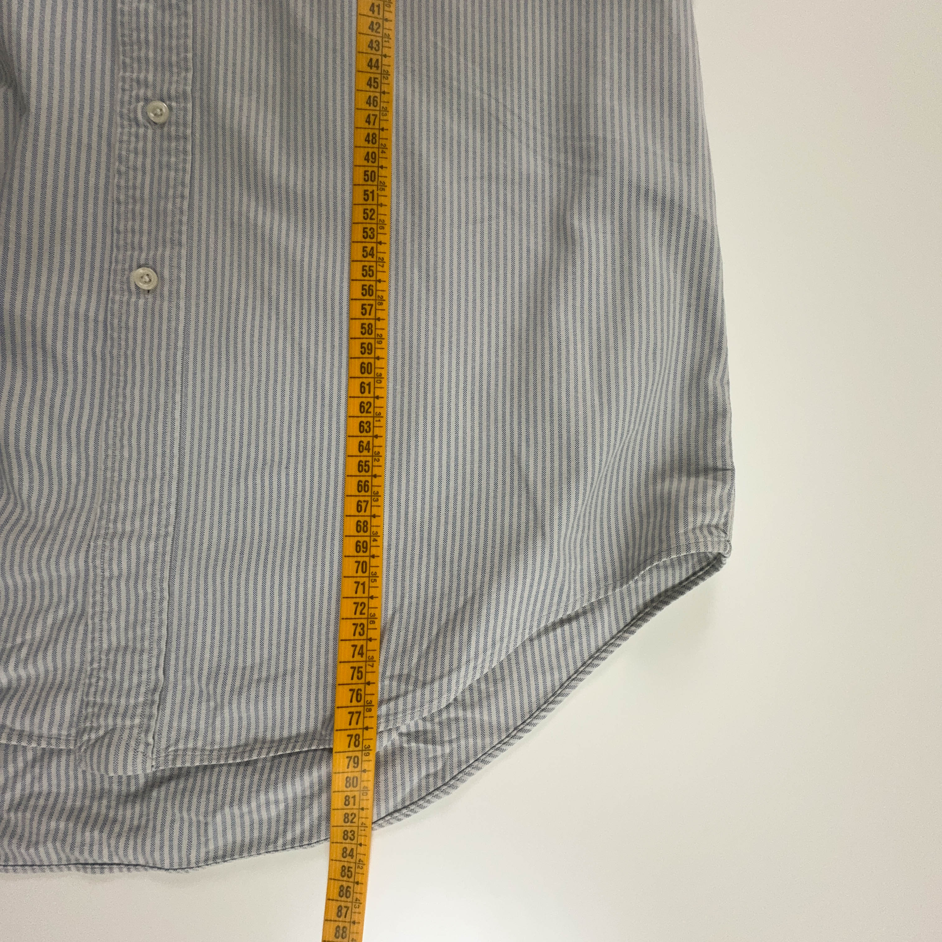 Camicia Ralph Lauren a righe azzurra e bianca yarmouth - Taglia 16 34 uomo