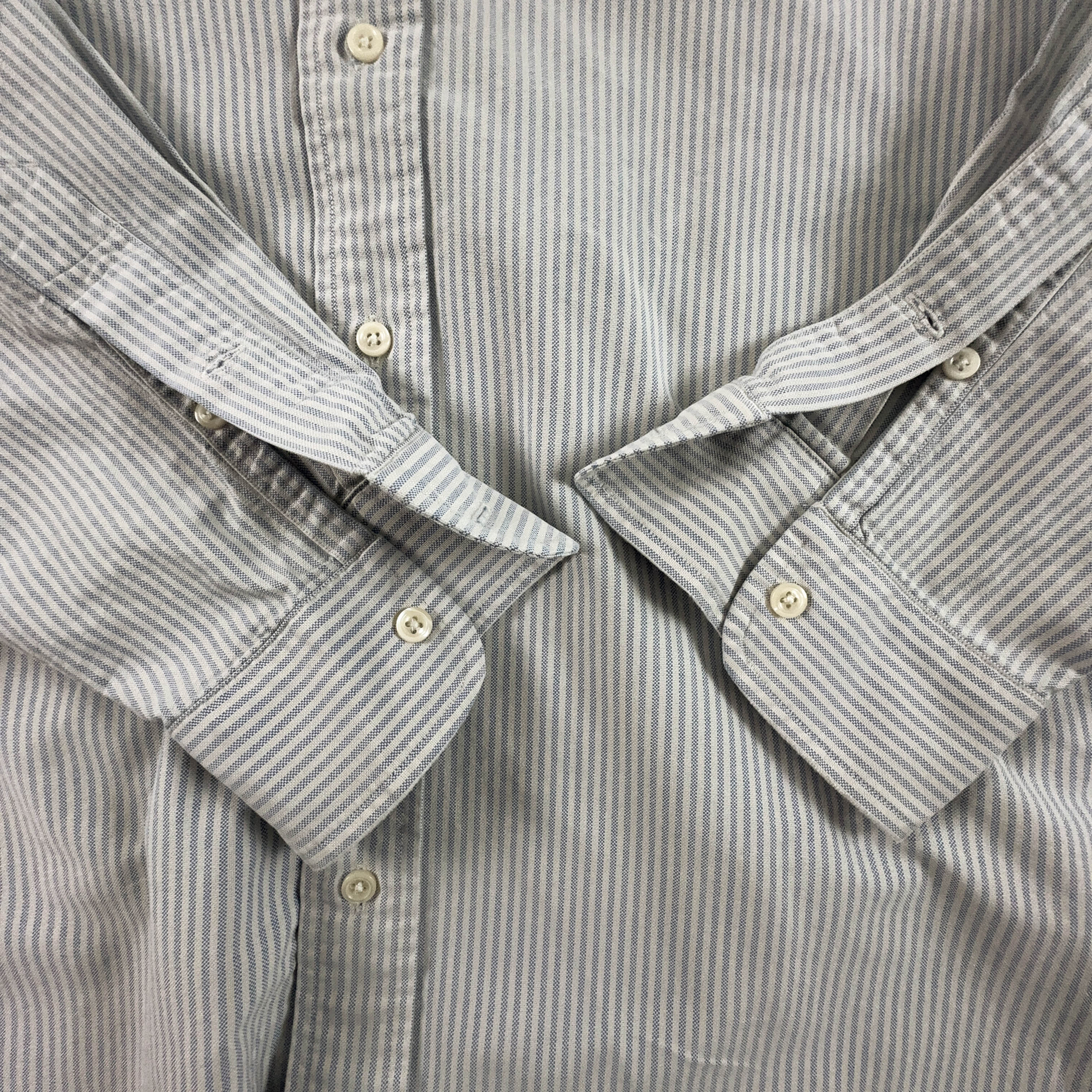 Camicia Ralph Lauren a righe azzurra e bianca yarmouth - Taglia 16 34 uomo