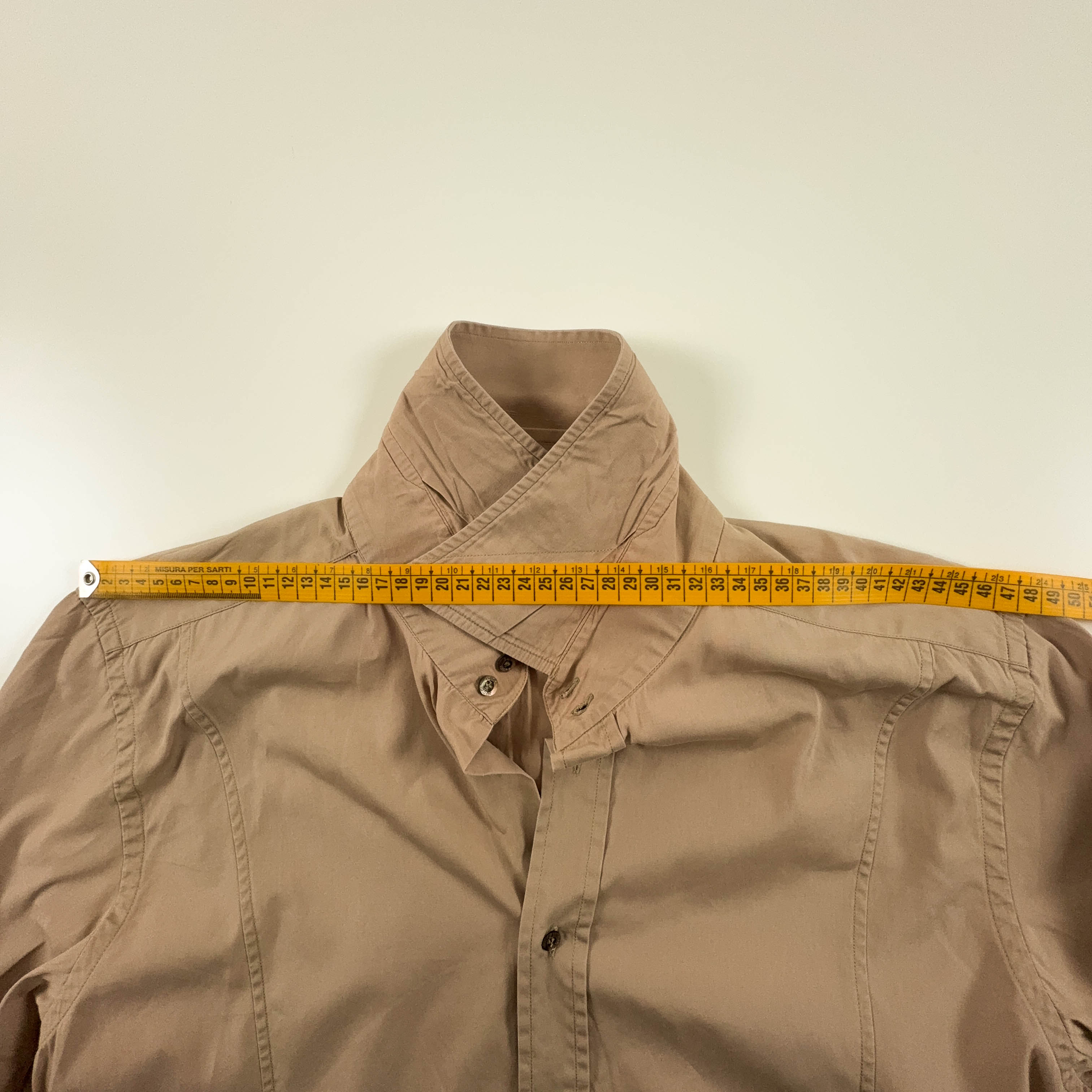 Camicia Gucci marrone chiaro tinta unita - Taglia 43 17 uomo