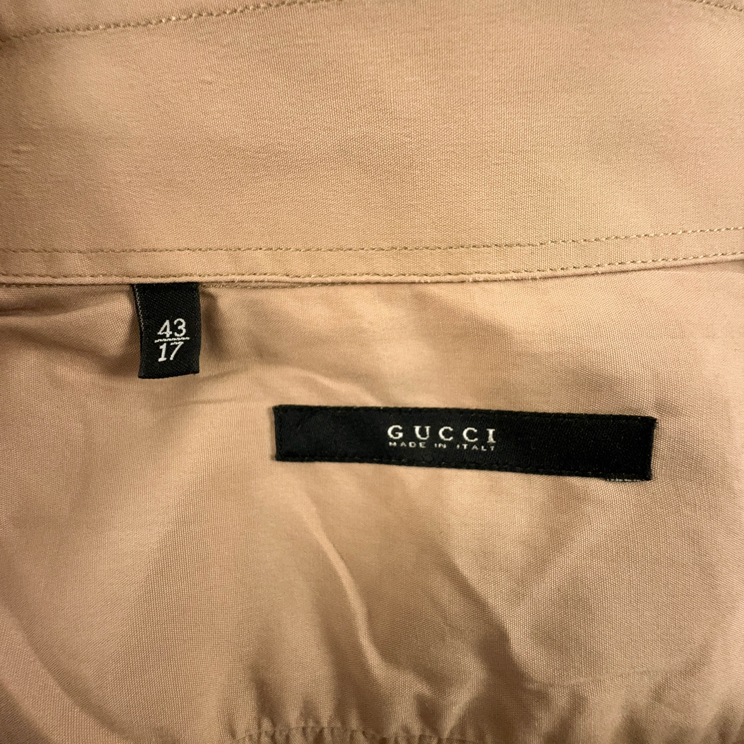 Camicia Gucci marrone chiaro tinta unita - Taglia 43 17 uomo