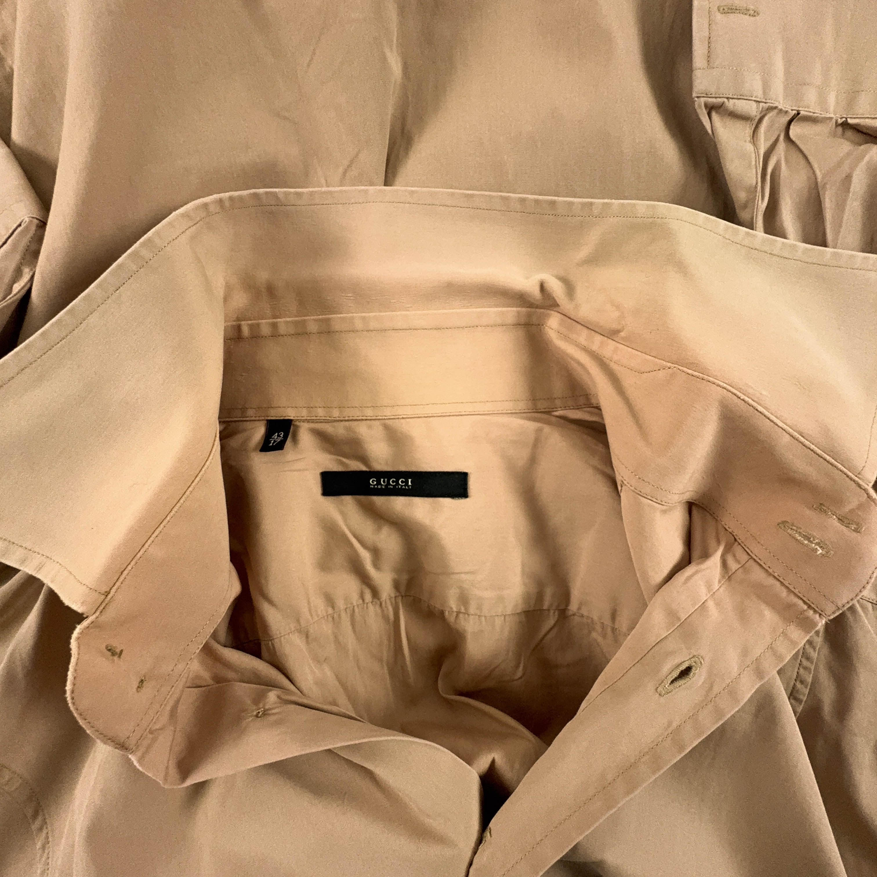 Camicia Gucci marrone chiaro tinta unita - Taglia 43 17 uomo