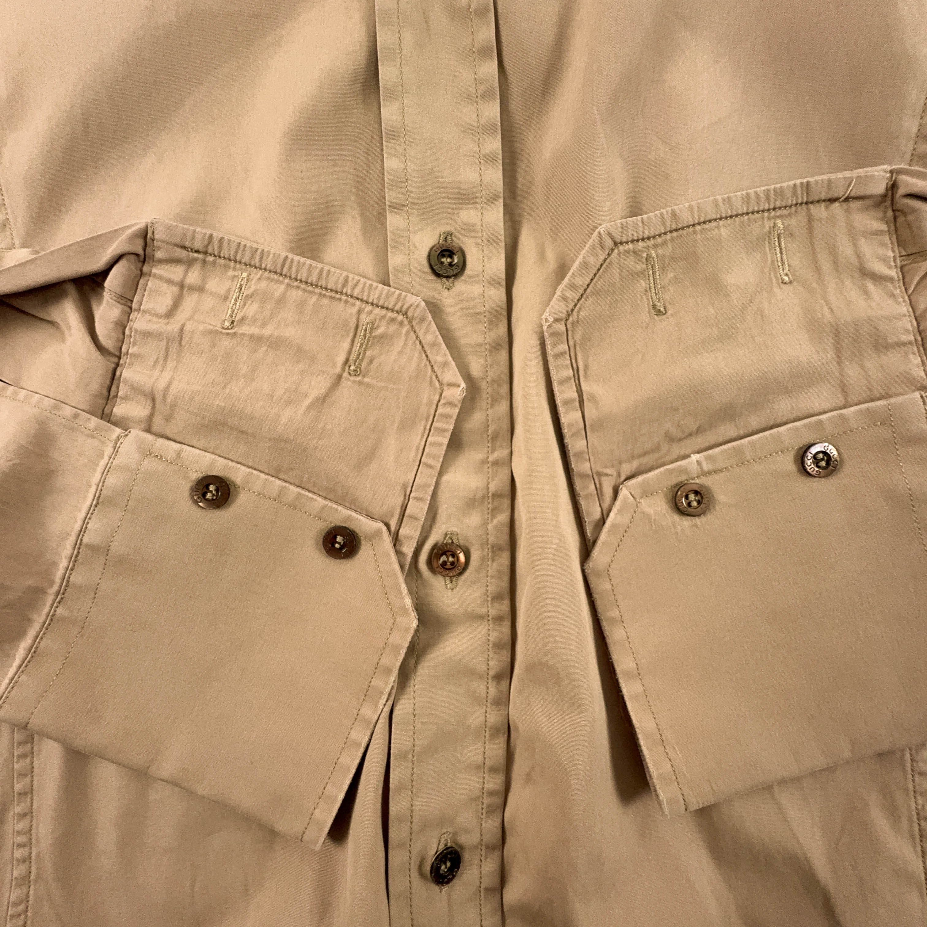 Camicia Gucci marrone chiaro tinta unita - Taglia 43 17 uomo