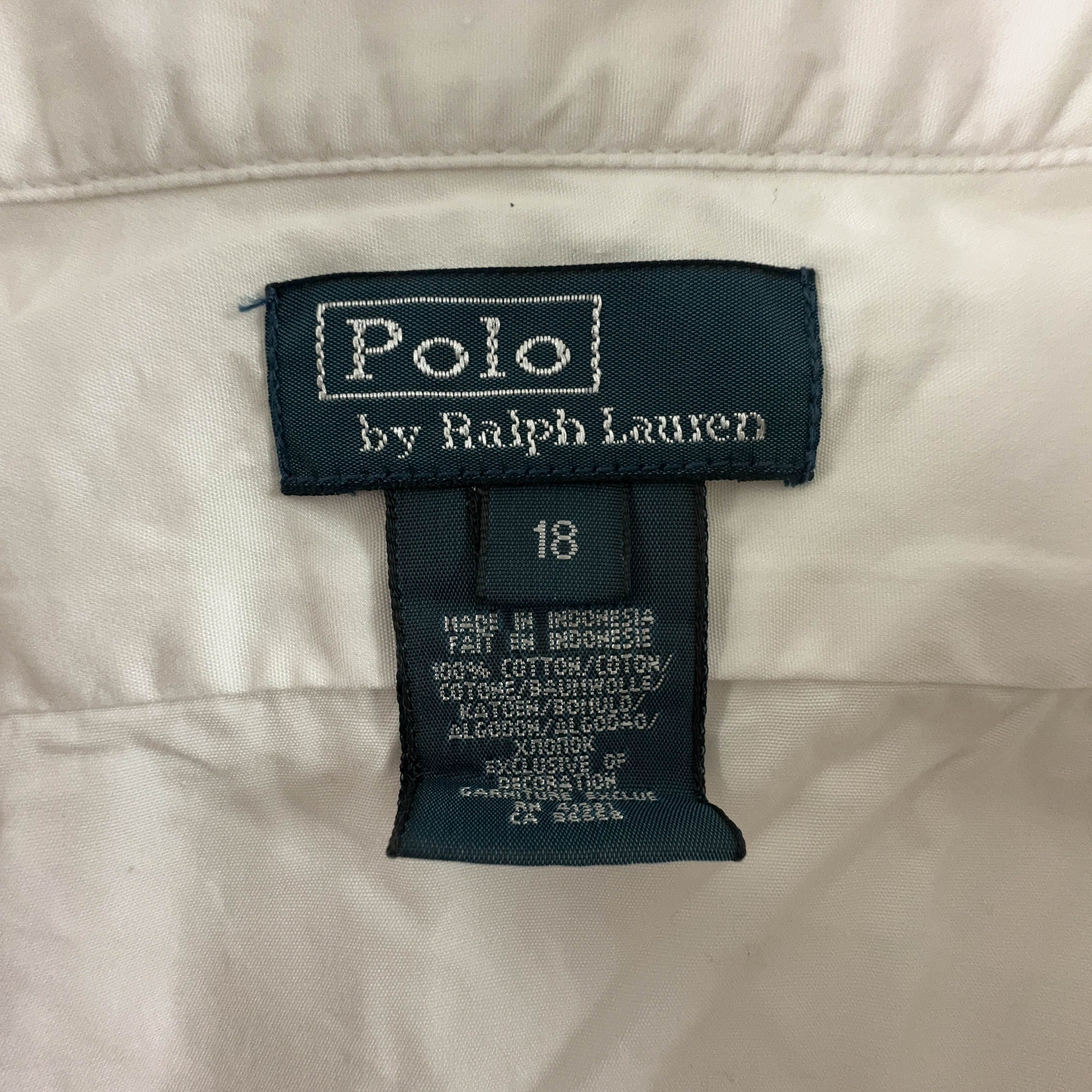 Camicia Ralph Lauren bianca tinta unita - Taglia 18 anni uomo