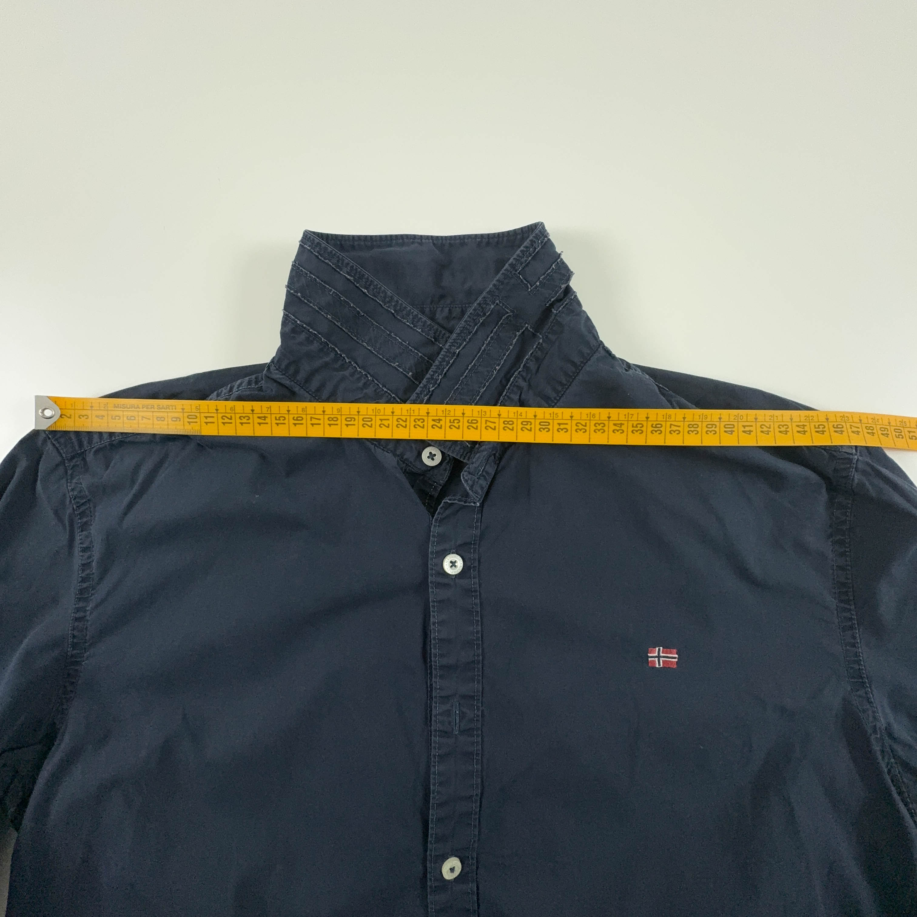 Camicia Napapijri blu scuro tinta unita slim fit - Taglia M/L uomo