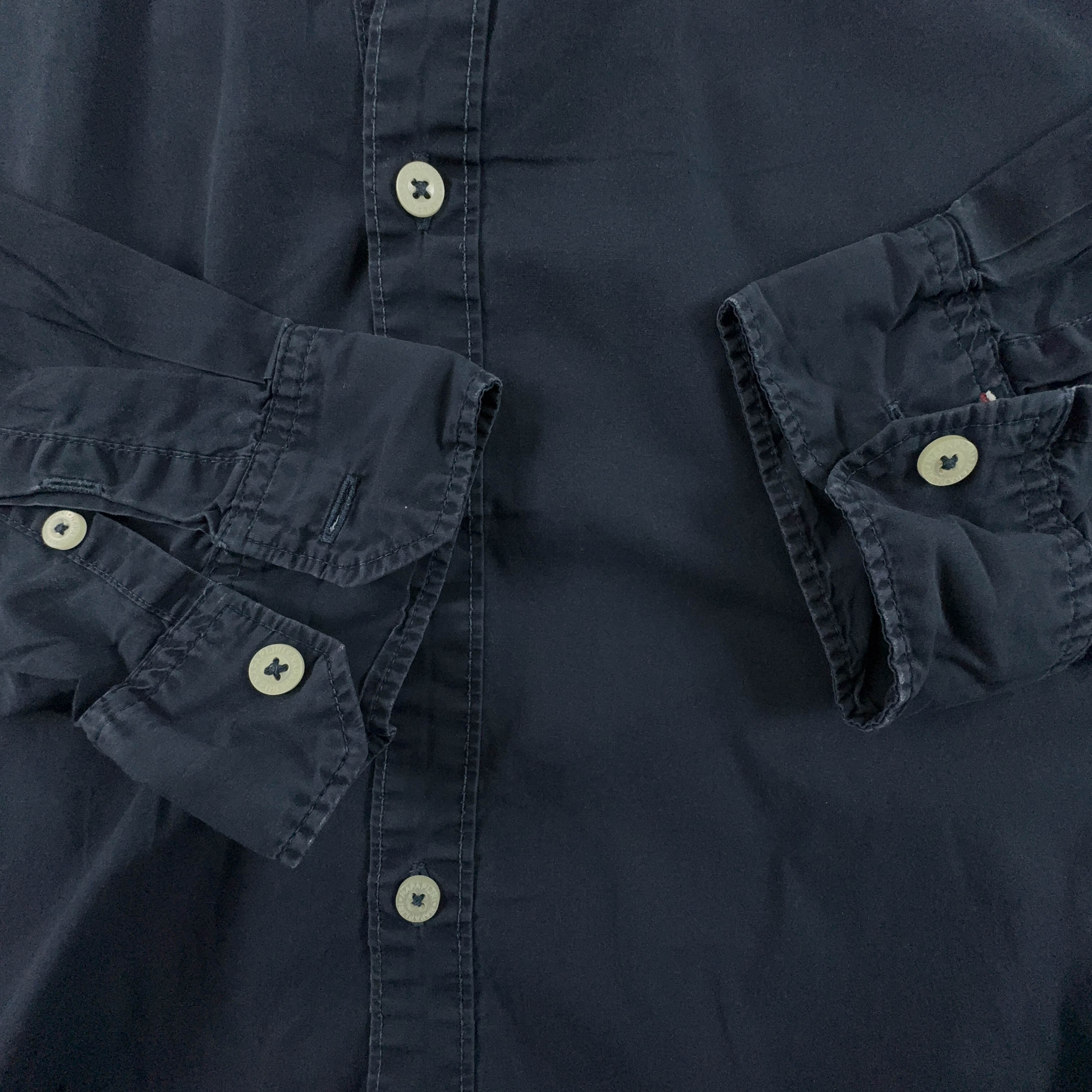 Camicia Napapijri blu scuro tinta unita slim fit - Taglia M/L uomo