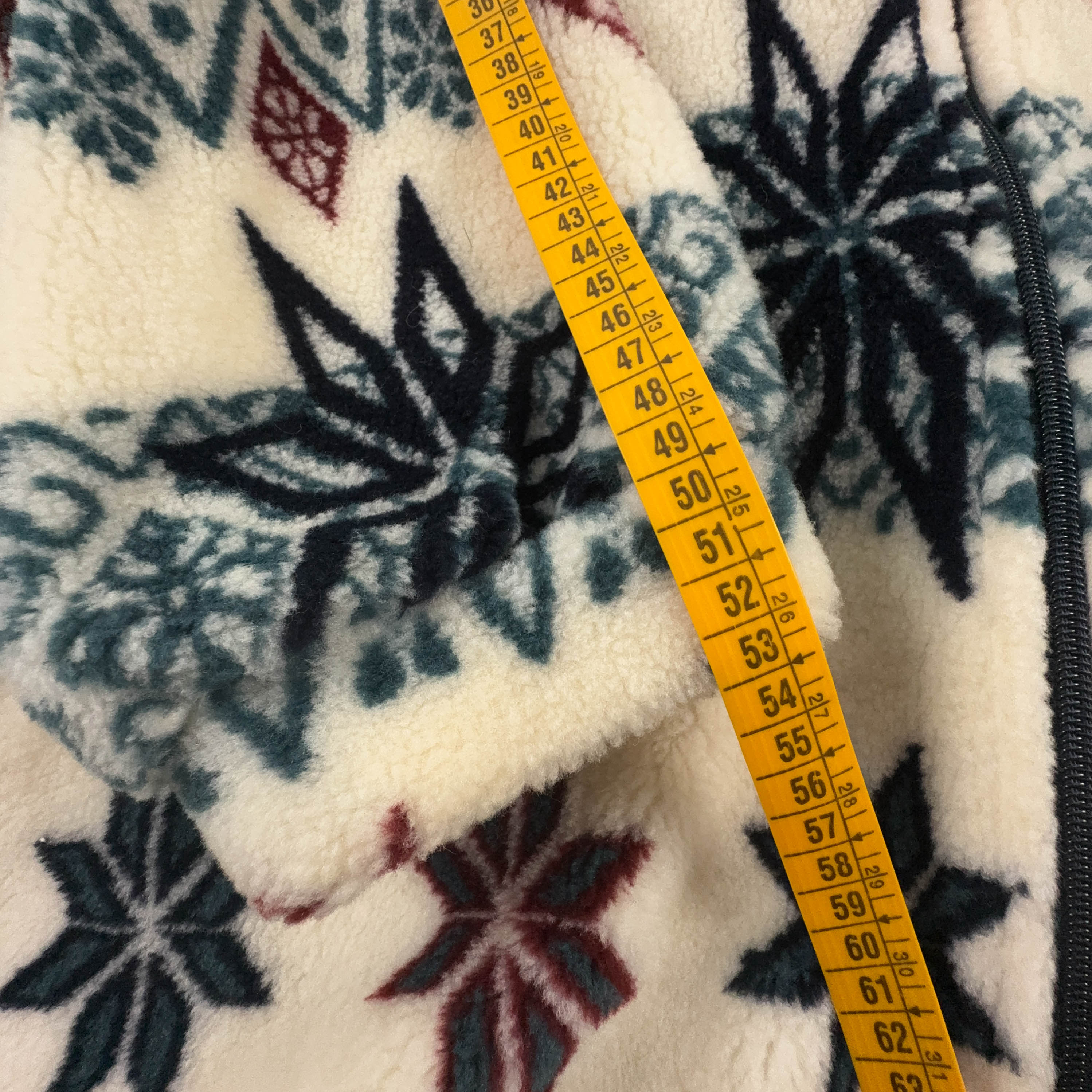 Pile Vintage bianco e verde geometrico anni 80 90 - Taglia L/XL uomo