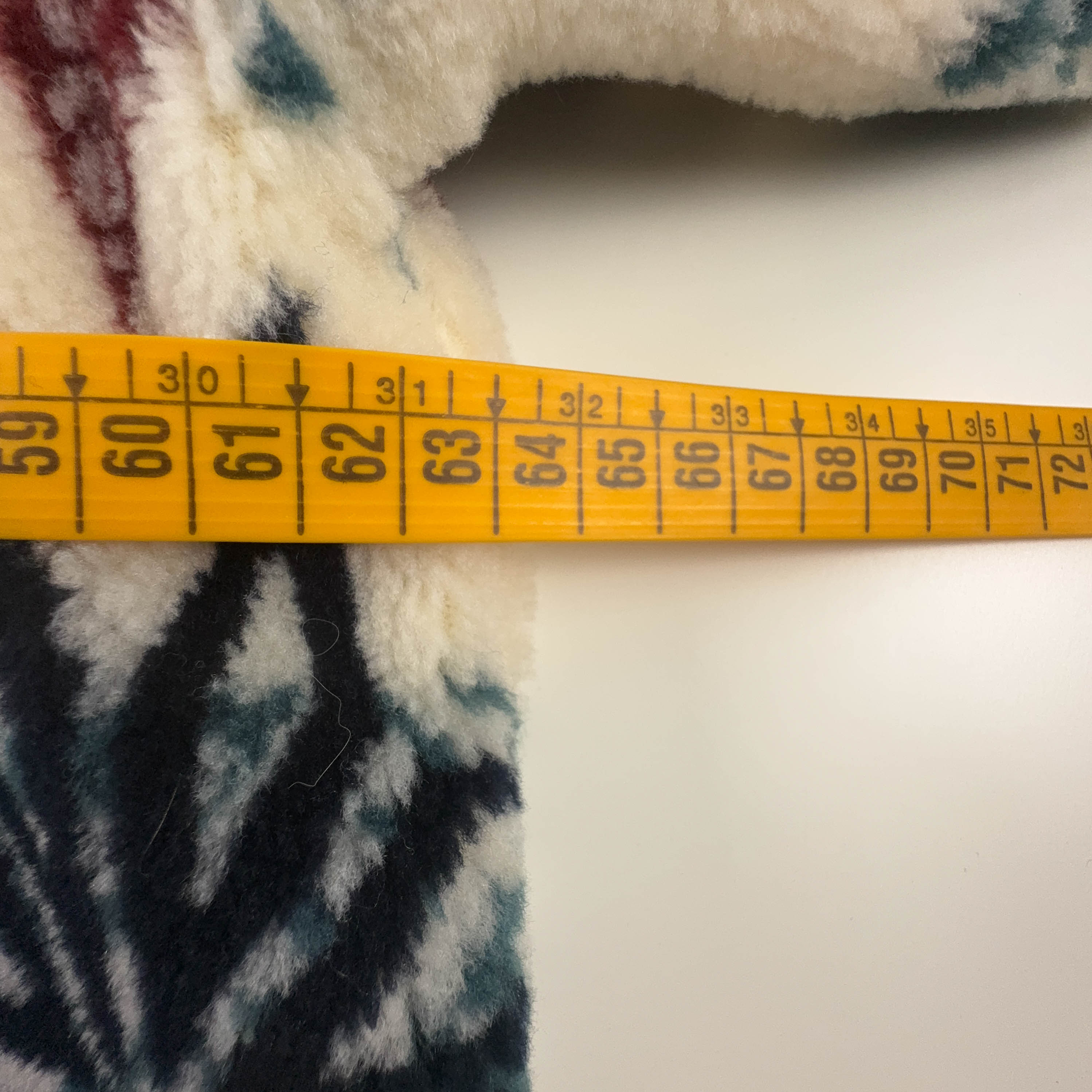 Pile Vintage bianco e verde geometrico anni 80 90 - Taglia L/XL uomo