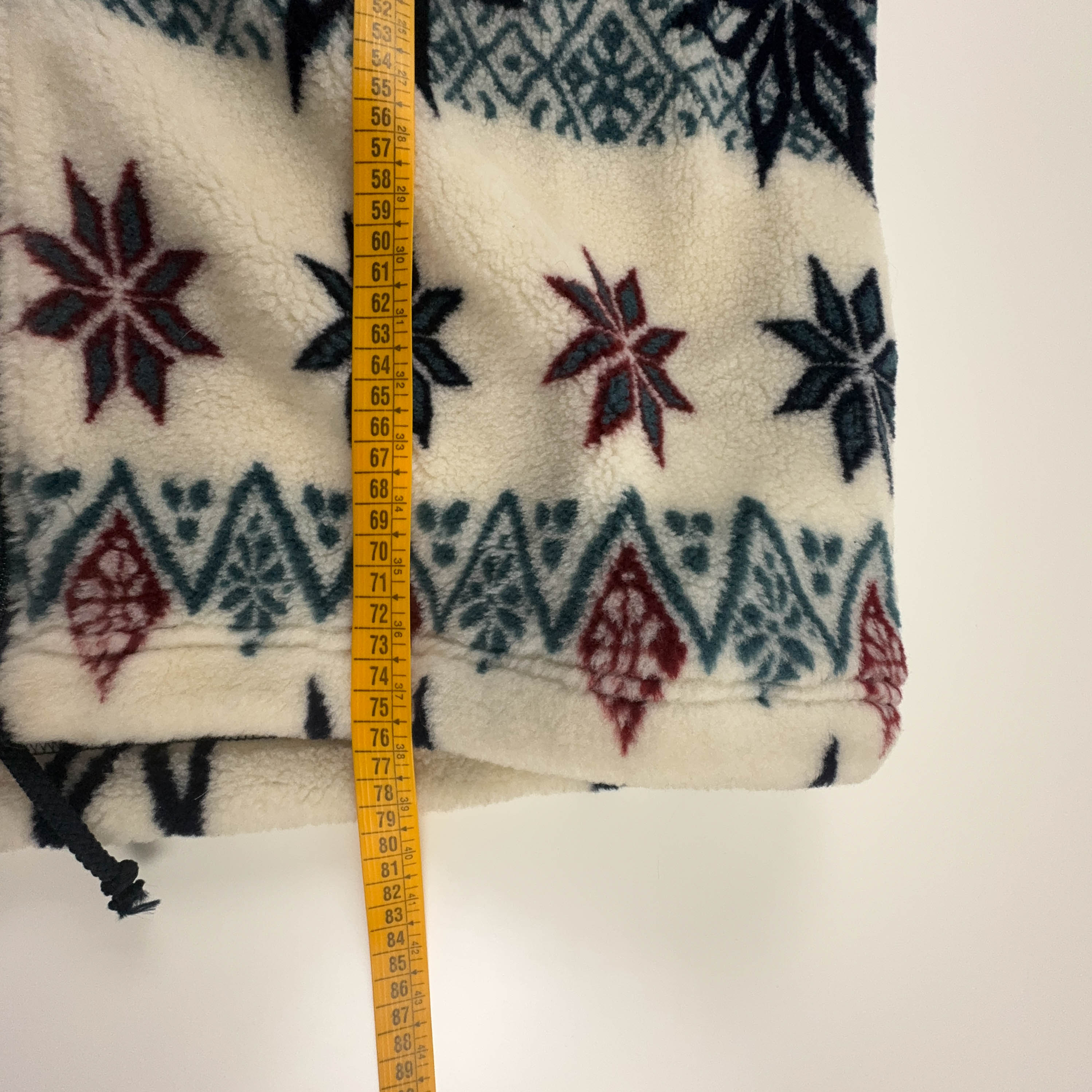 Pile Vintage bianco e verde geometrico anni 80 90 - Taglia L/XL uomo