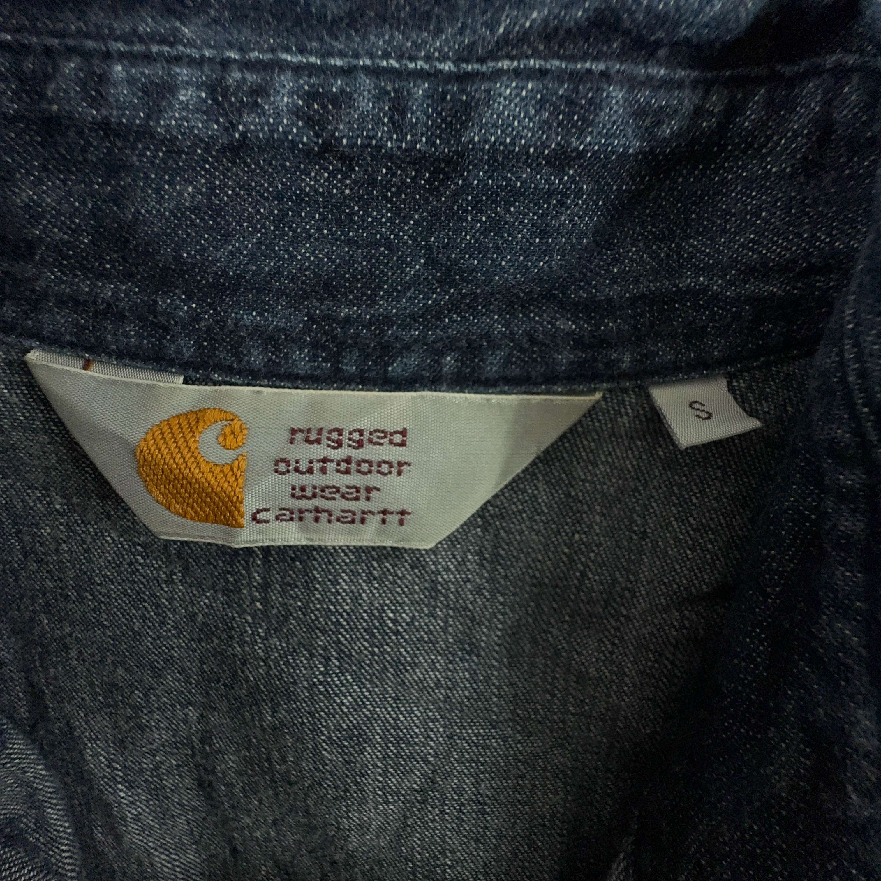 Camicia Carhartt in denim blu scuro tinta unita - Taglia S uomo