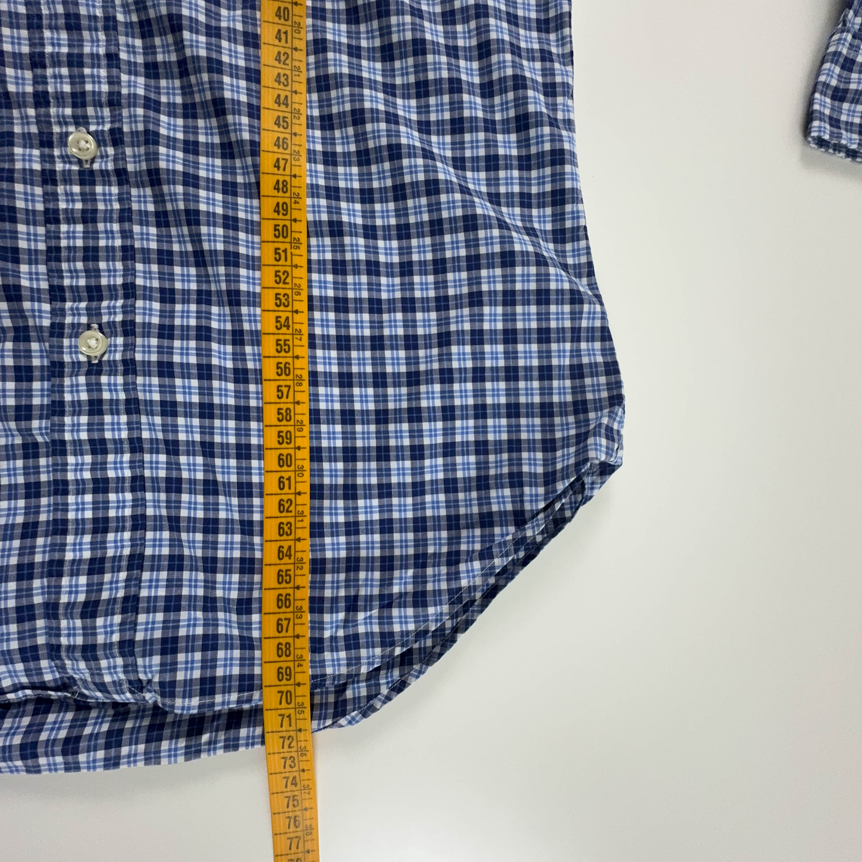 Camicia Ralph Lauren a quadri azzurra e blu slim fit - Taglia S uomo