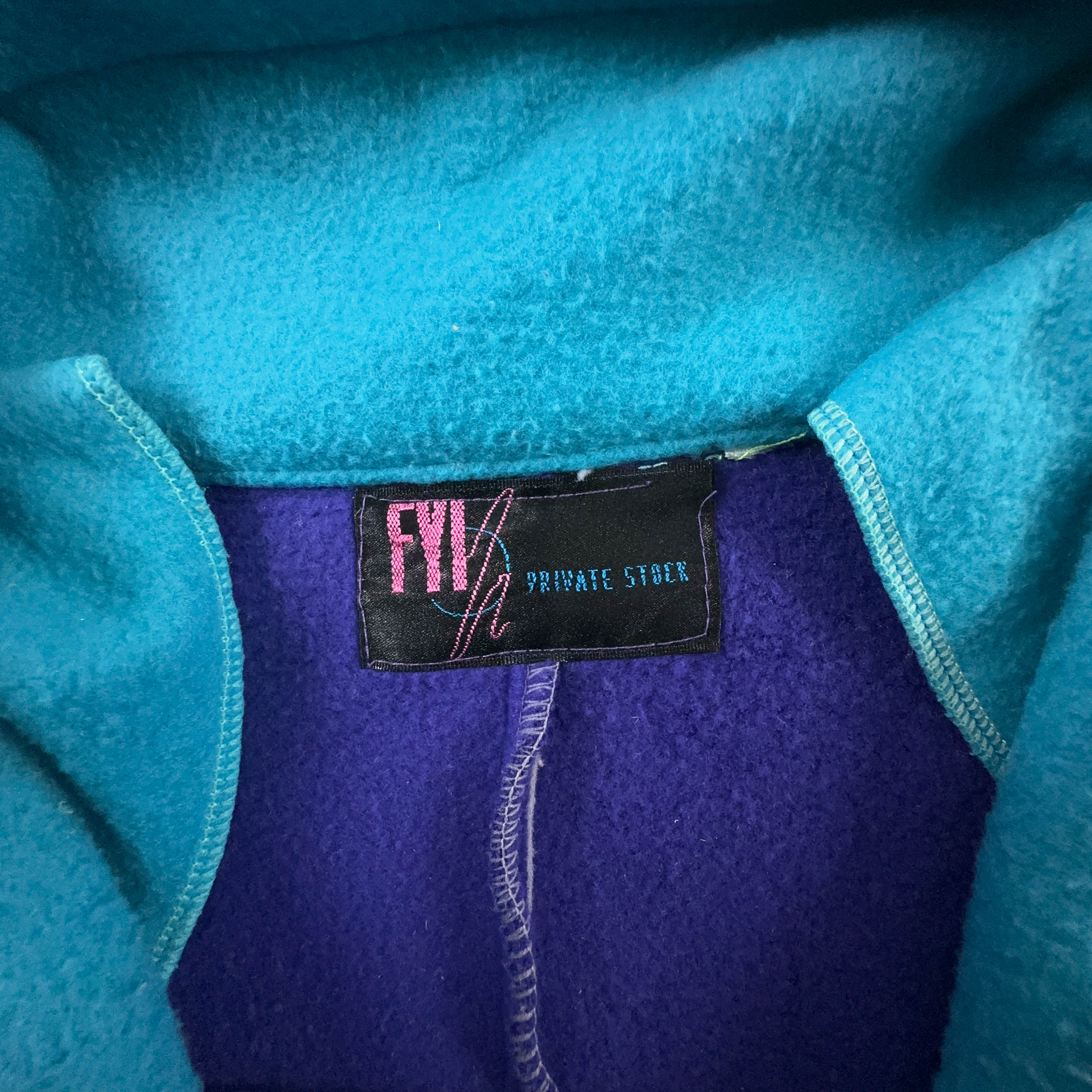 Pile Vintage multicolore quarter zip anni 80 90 - Taglia XL uomo