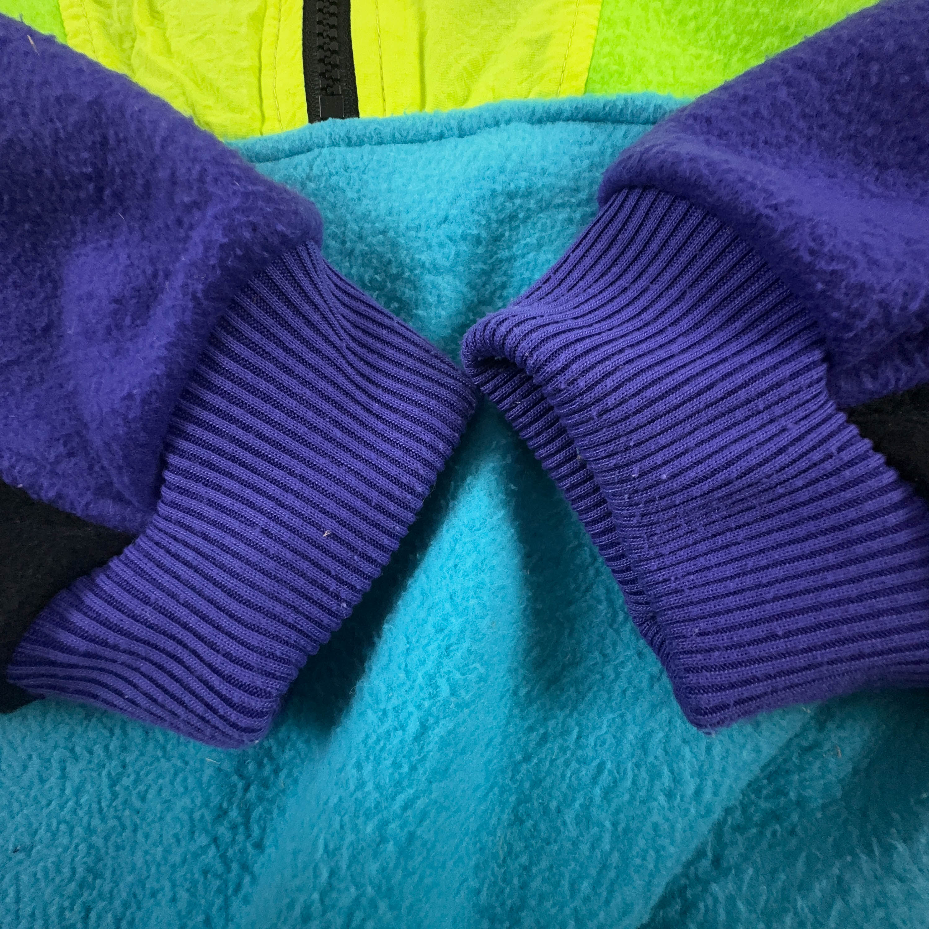 Pile Vintage multicolore quarter zip anni 80 90 - Taglia XL uomo