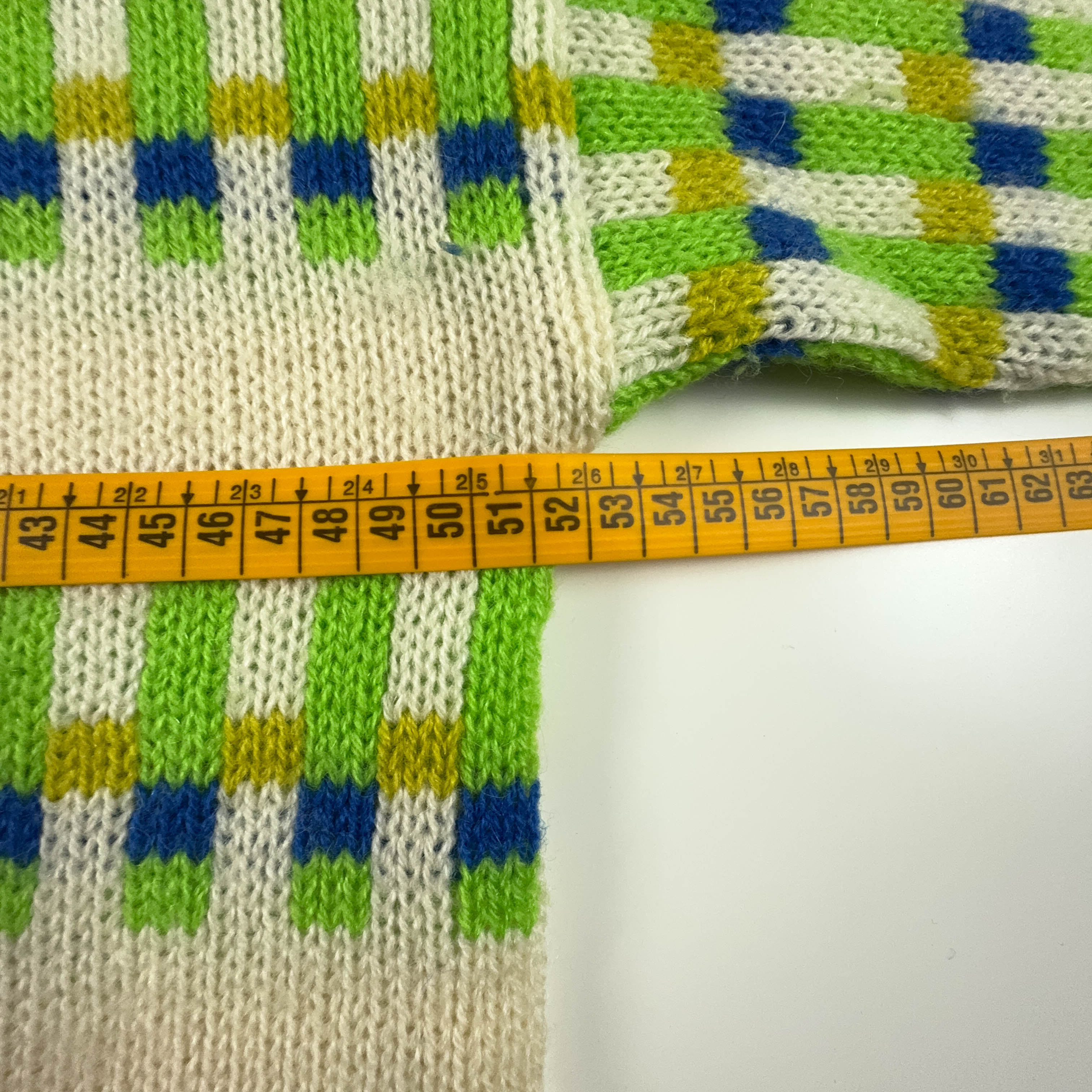 Maglione Vintage Stefanel 80% lana e mohair a fantasia verde e beige a girocollo - Taglia M uomo