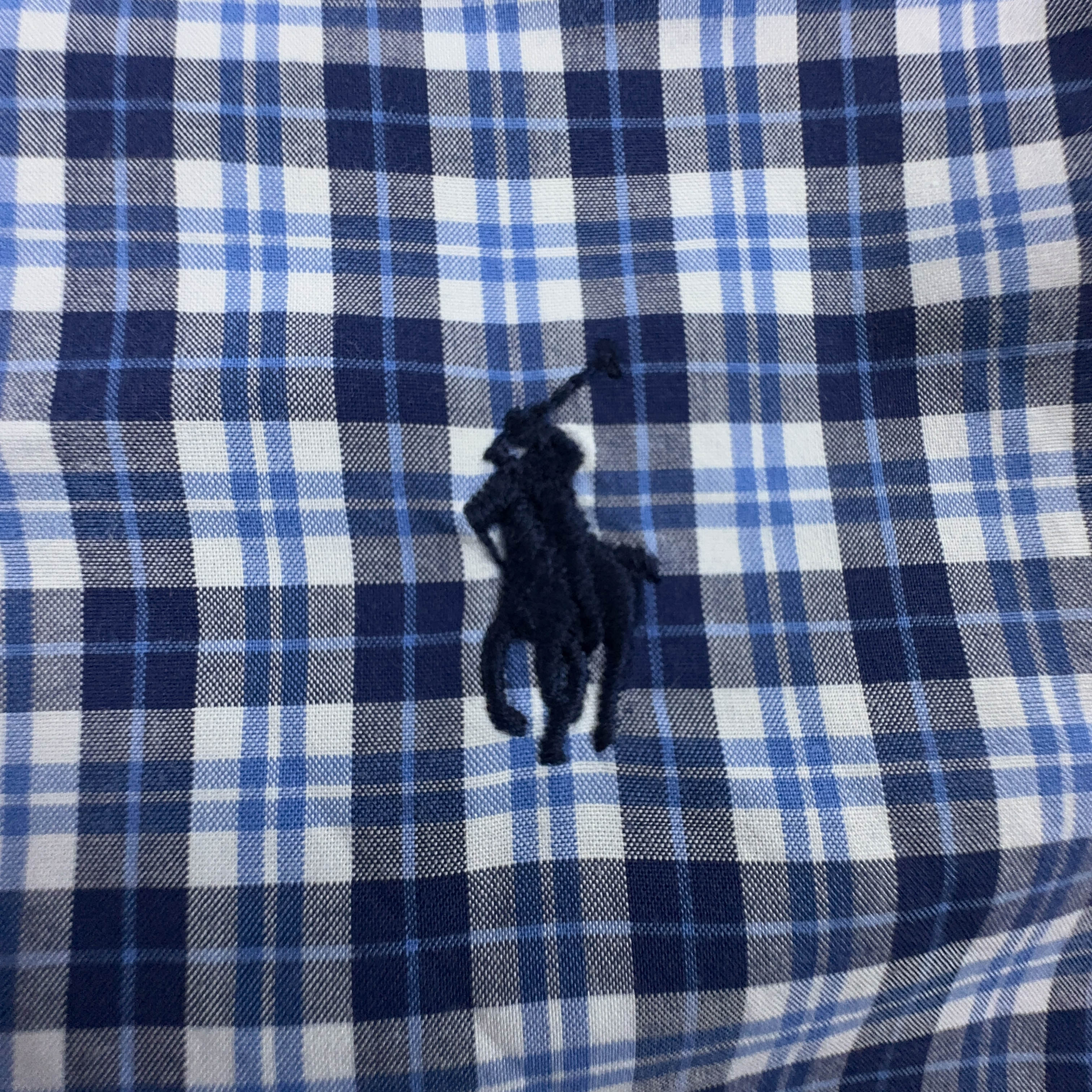 Camicia Ralph Lauren a quadri azzurra e blu slim fit - Taglia S uomo