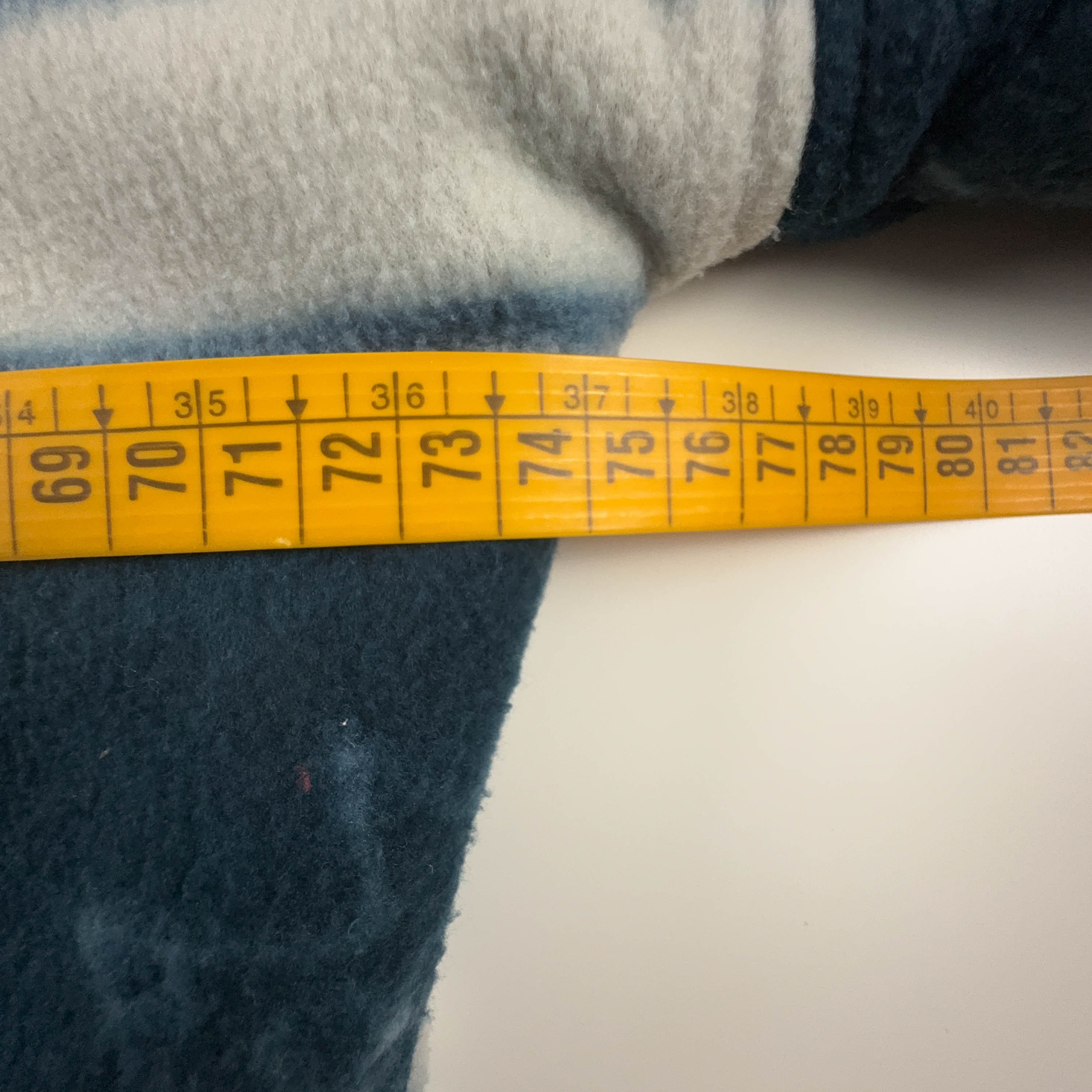 Pile Vintage blu e bianco foderato geometrico astratto anni 80 90 - Taglia XL uomo