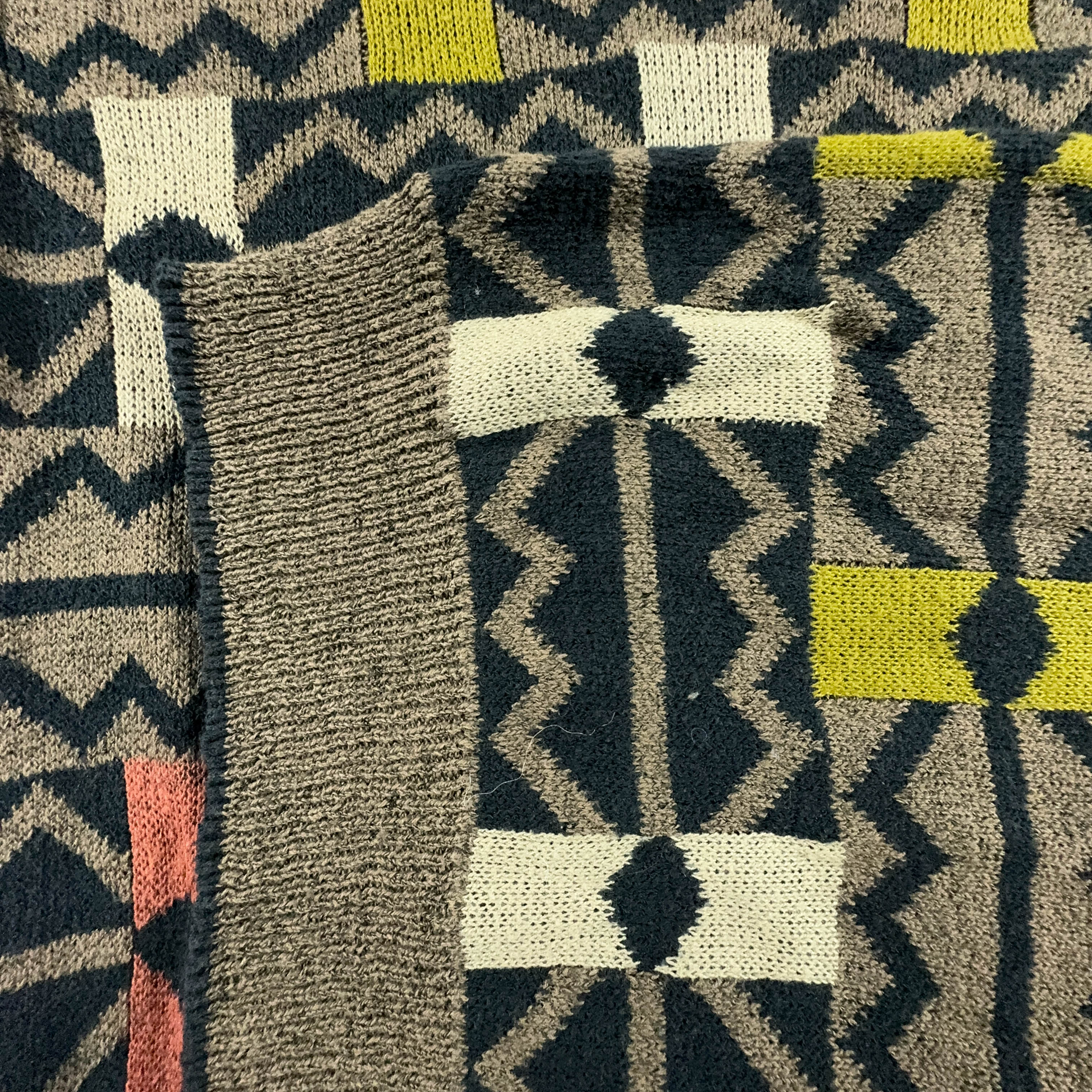 Maglione Vintage leggero a girocollo a fantasia verde misto cotone - Taglia 50 uomo