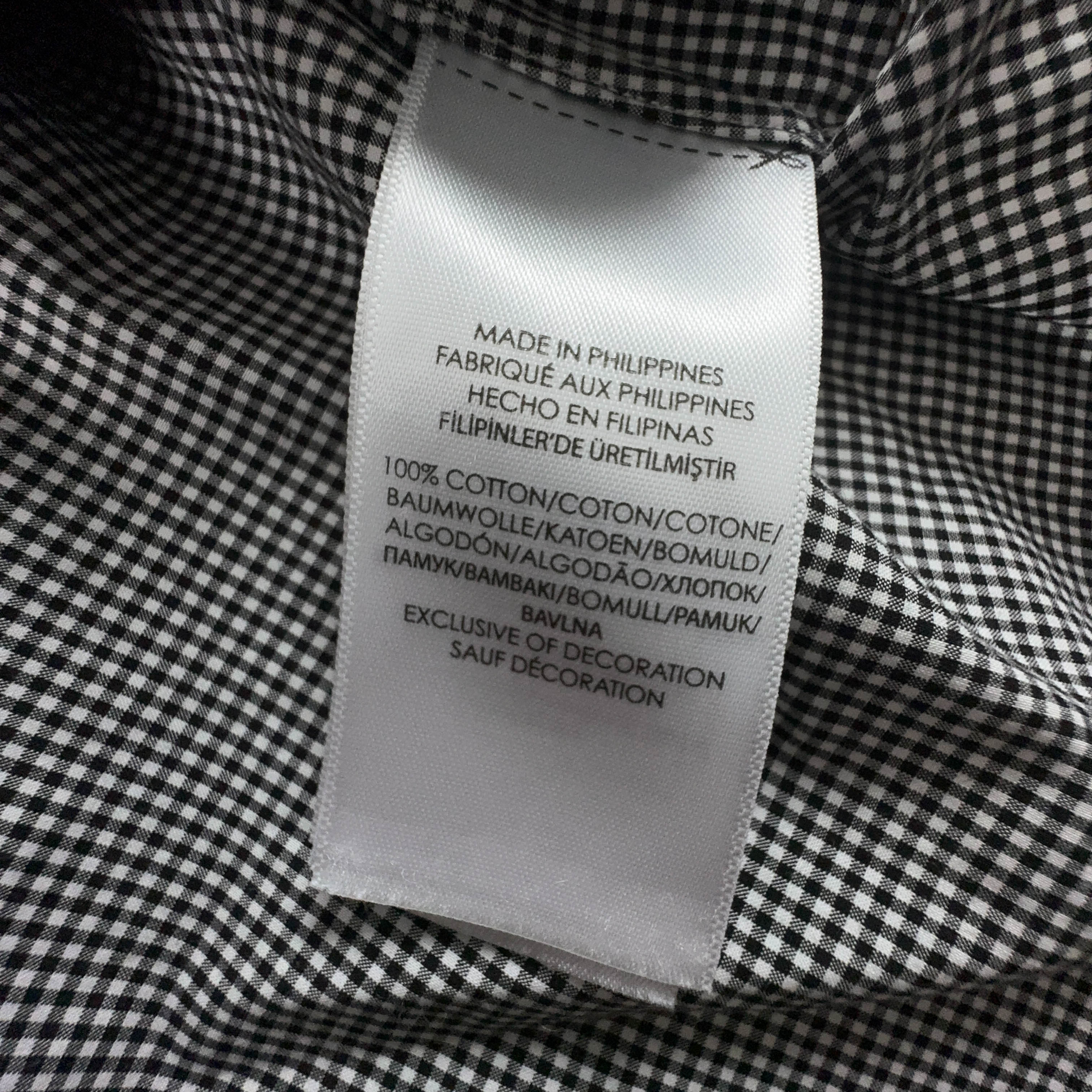 Camicia Ralph Lauren a quadri grigia e bianca slim fit - Taglia S uomo