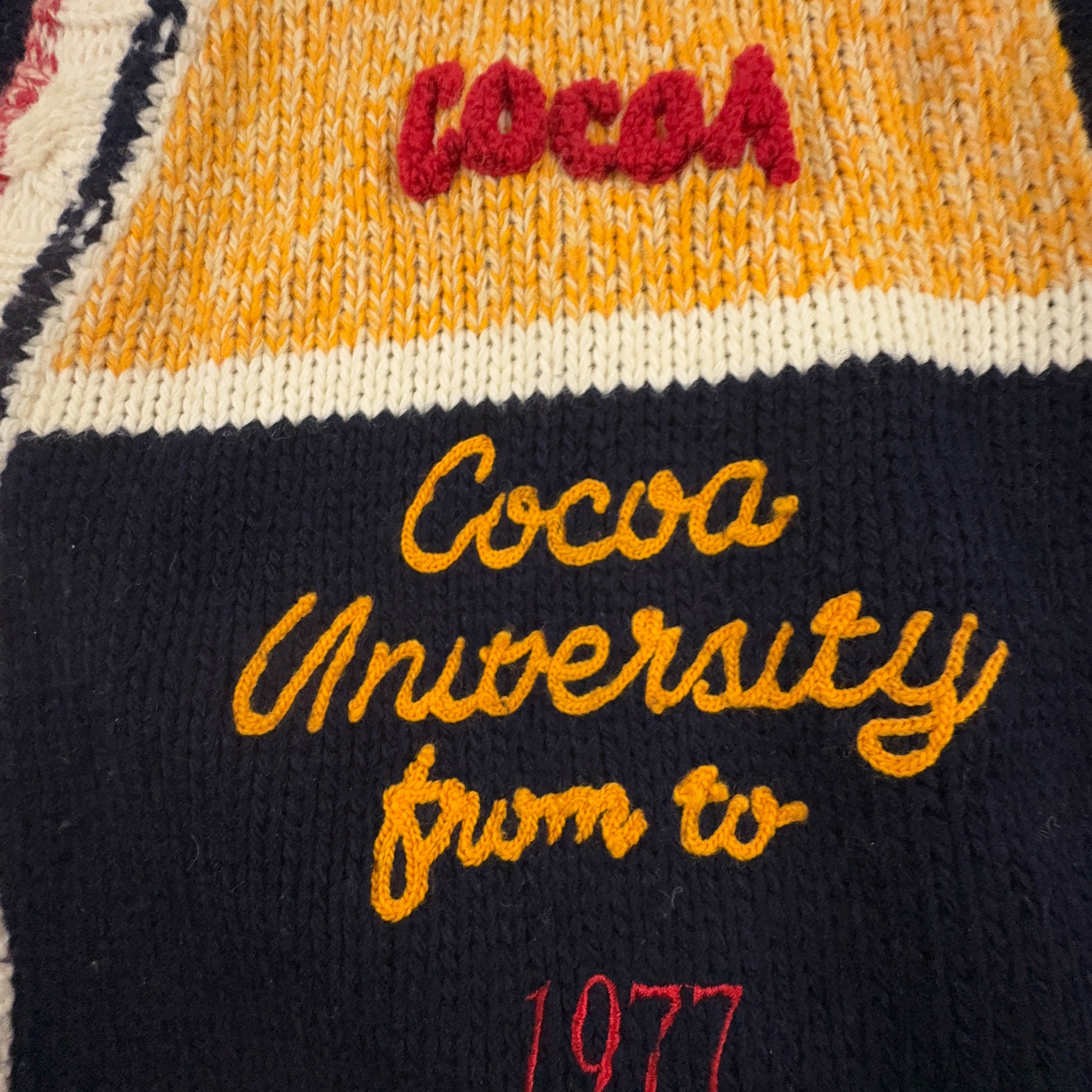 Cardigan Vintage rosso giallo blu 40% lana anni 80 90 - Taglia M/L uomo