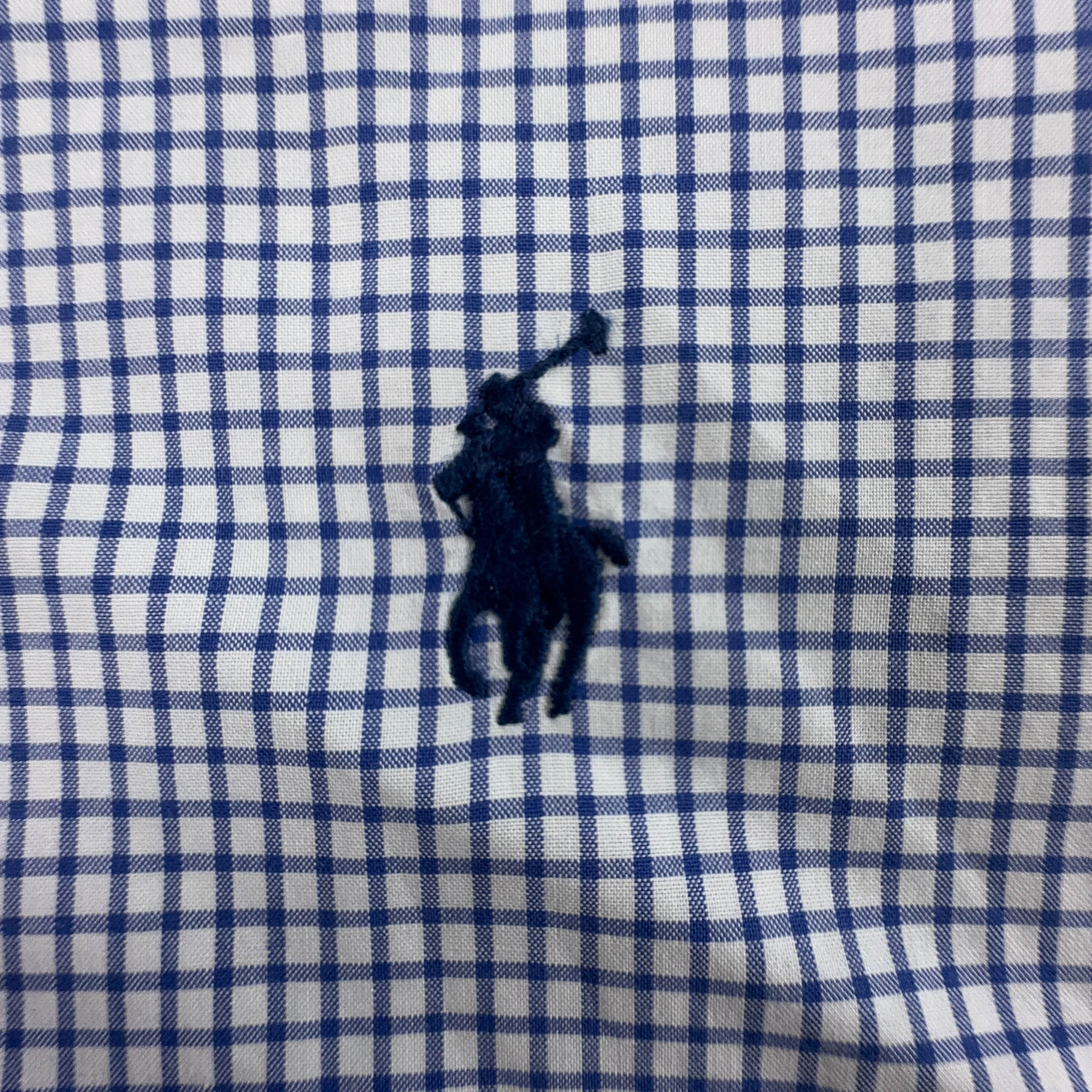 Camicia Ralph Lauren a quadri blu e bianca slim fit - Taglia S uomo