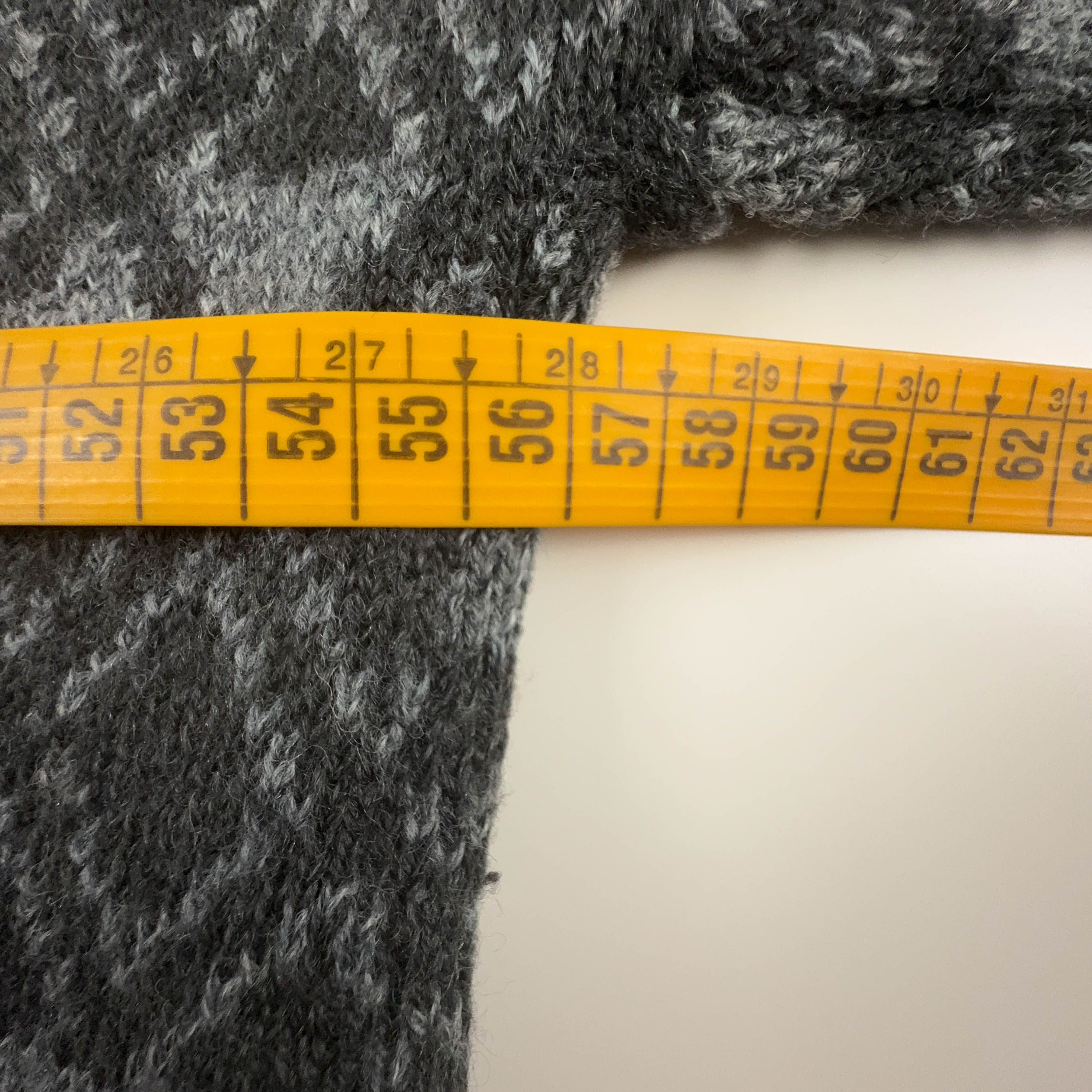 Cardigan Vintage grigio scuro geometrico 30% lana anni 80 90 - Taglia M uomo