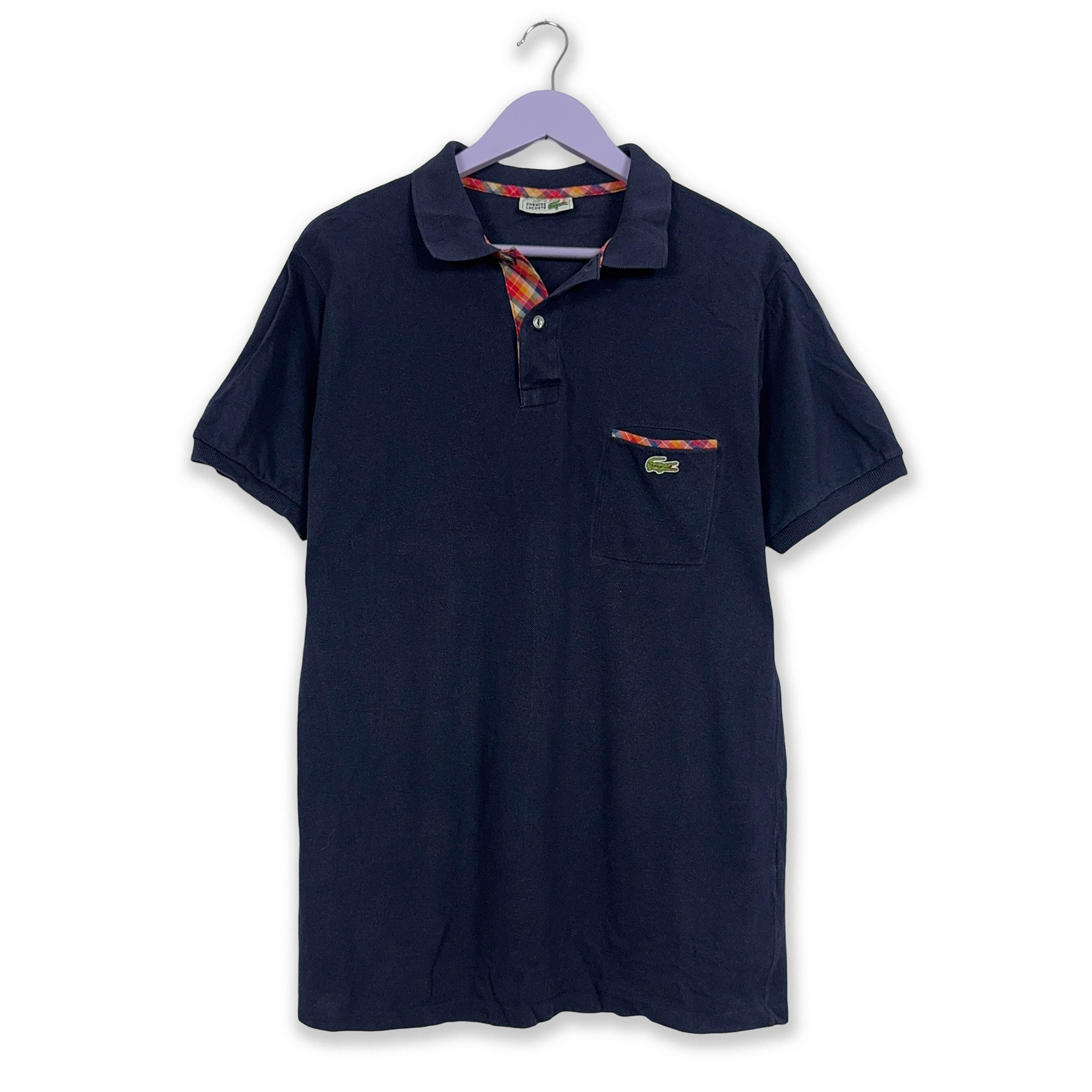 Lacoste Solid Dark Blue Polo Shirt - Men's Size M/L