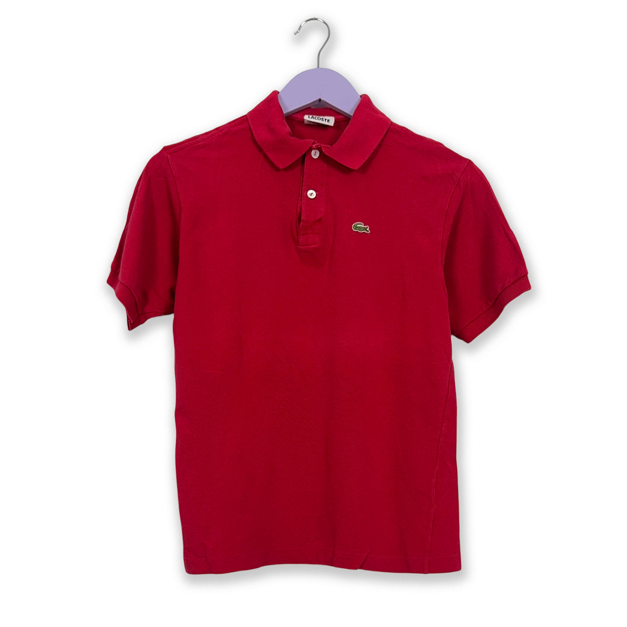 Lacoste Solid Red Polo Shirt - Men's Size S