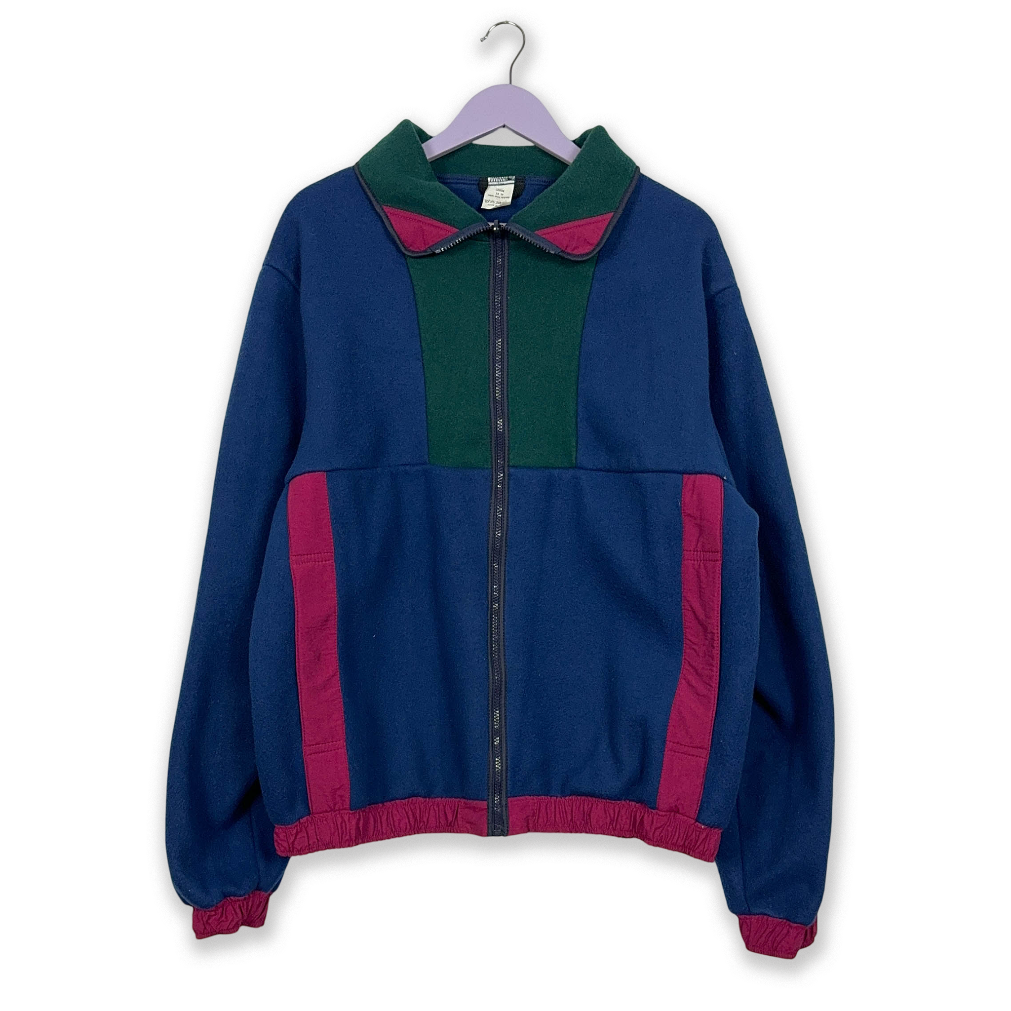 Vintage Blue and Green Full Zip Fleece - Size L/XL Men