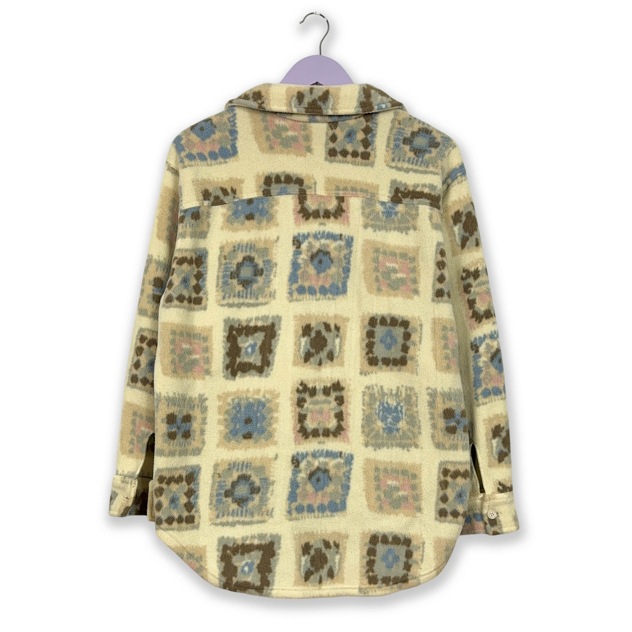 Pile Shirt Conte of Florence Vintage Cream Patterned - Size M Men