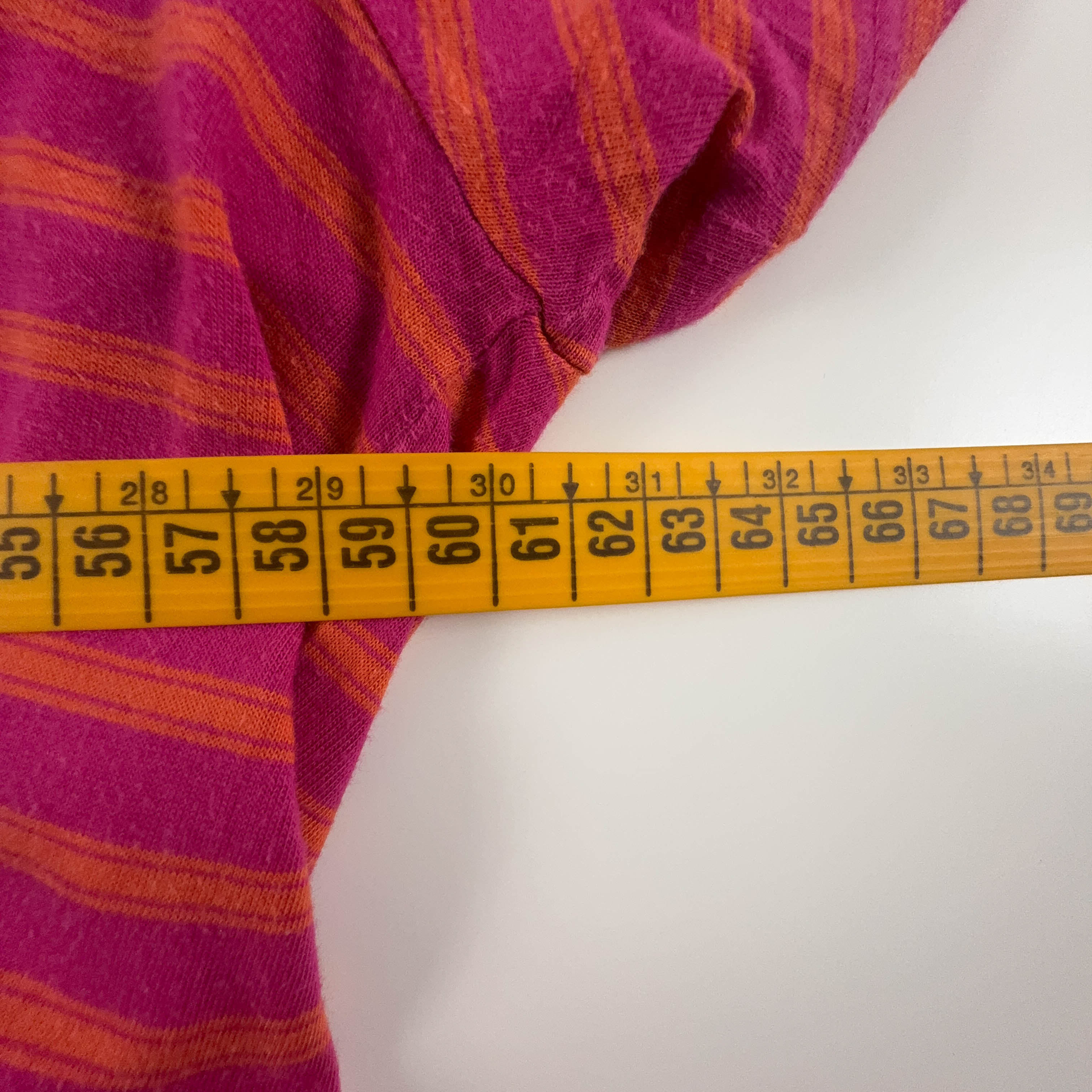 Lacoste Pink and Orange Striped Polo Shirt - Men's Size 6