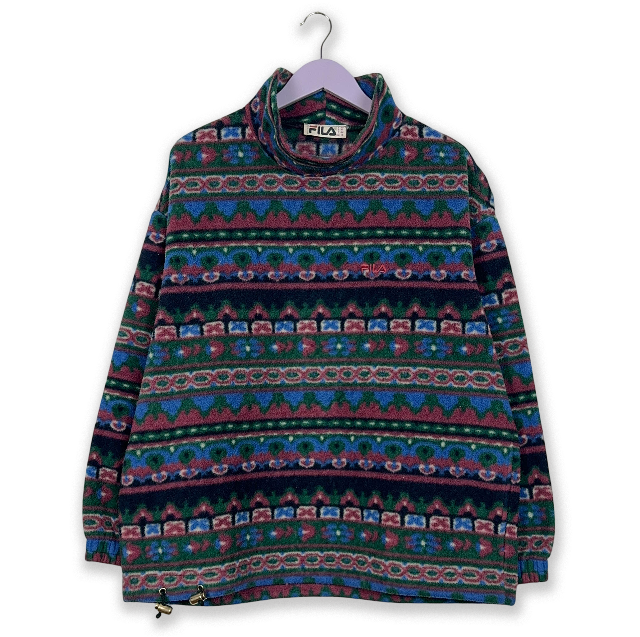 Fila Vintage Crewneck Pile with Bordeaux and Blue Stripes - Size I48 Men