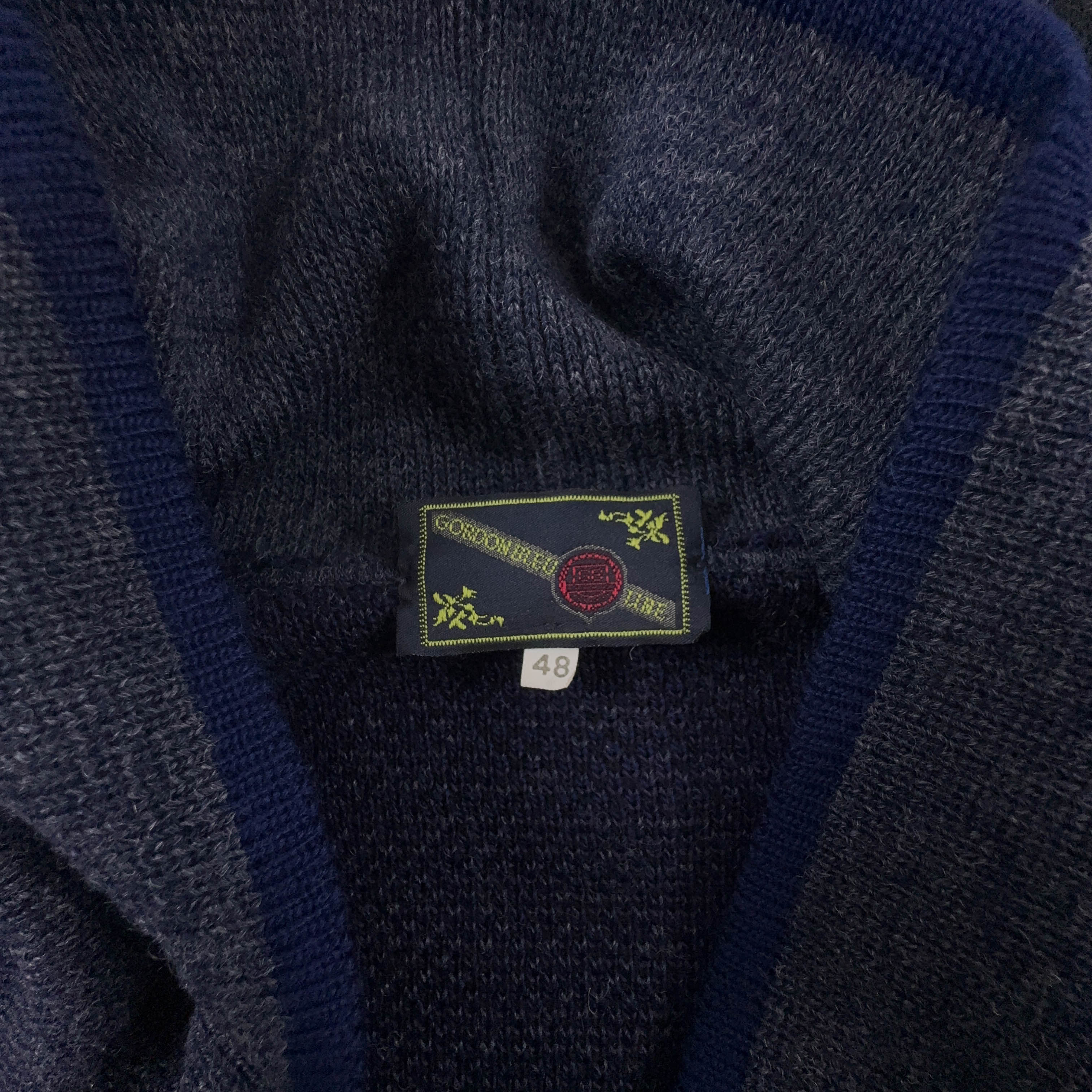 Cardigan Vintage blu geometrico astratto anni 80 90 - Taglia 48 uomo