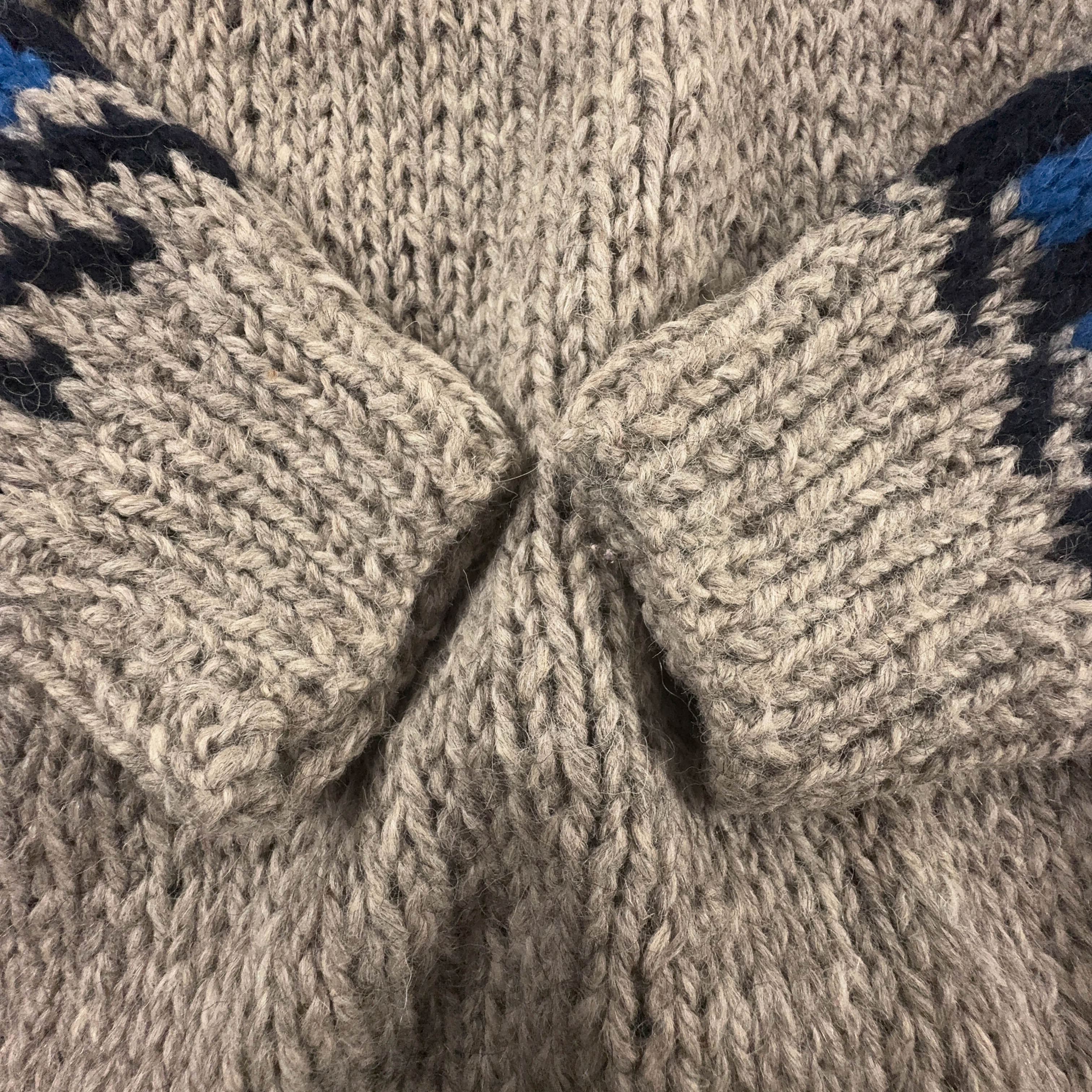 Maglione Vintage Baloglou Handmande grigio e blu 100% lana anni 80 90 - Taglia XS uomo