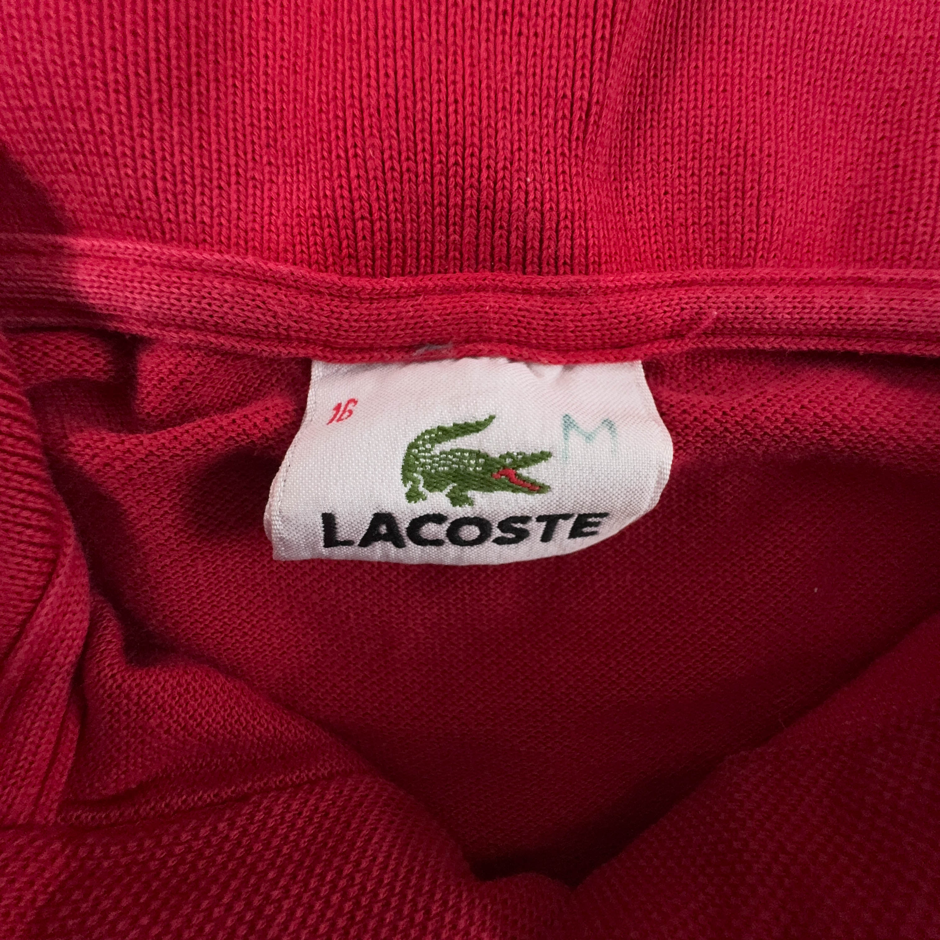 Lacoste Solid Red Polo Shirt - Men's Size S