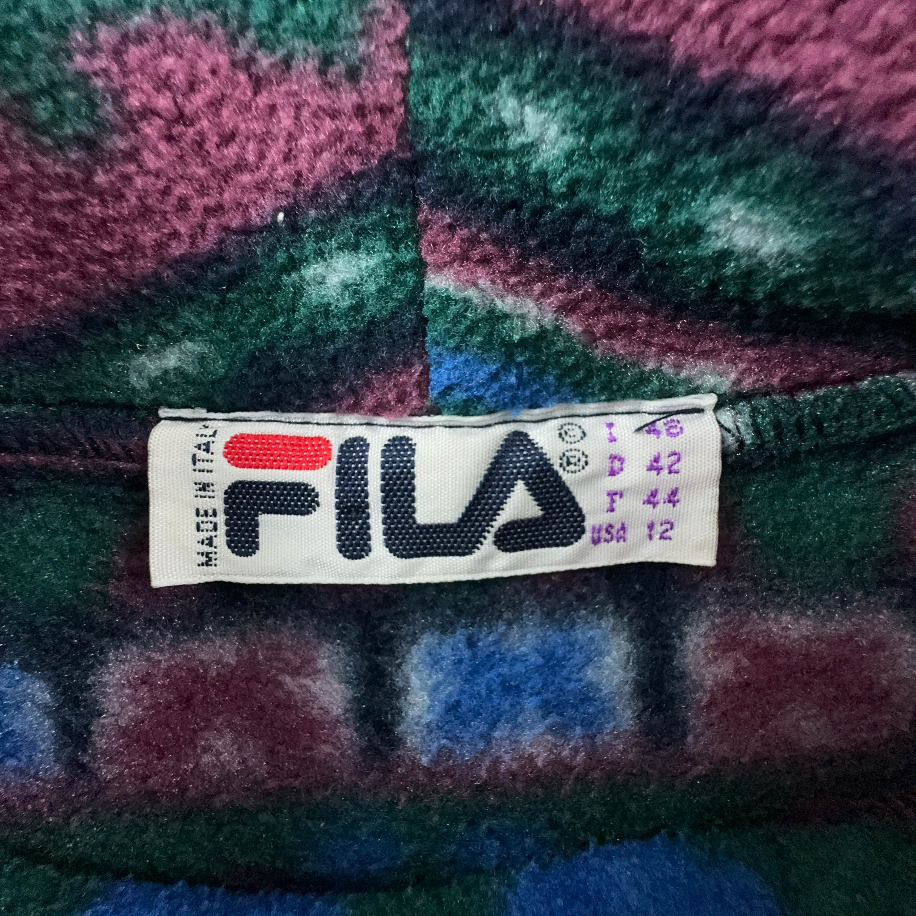 Fila Vintage Crewneck Pile with Bordeaux and Blue Stripes - Size I48 Men