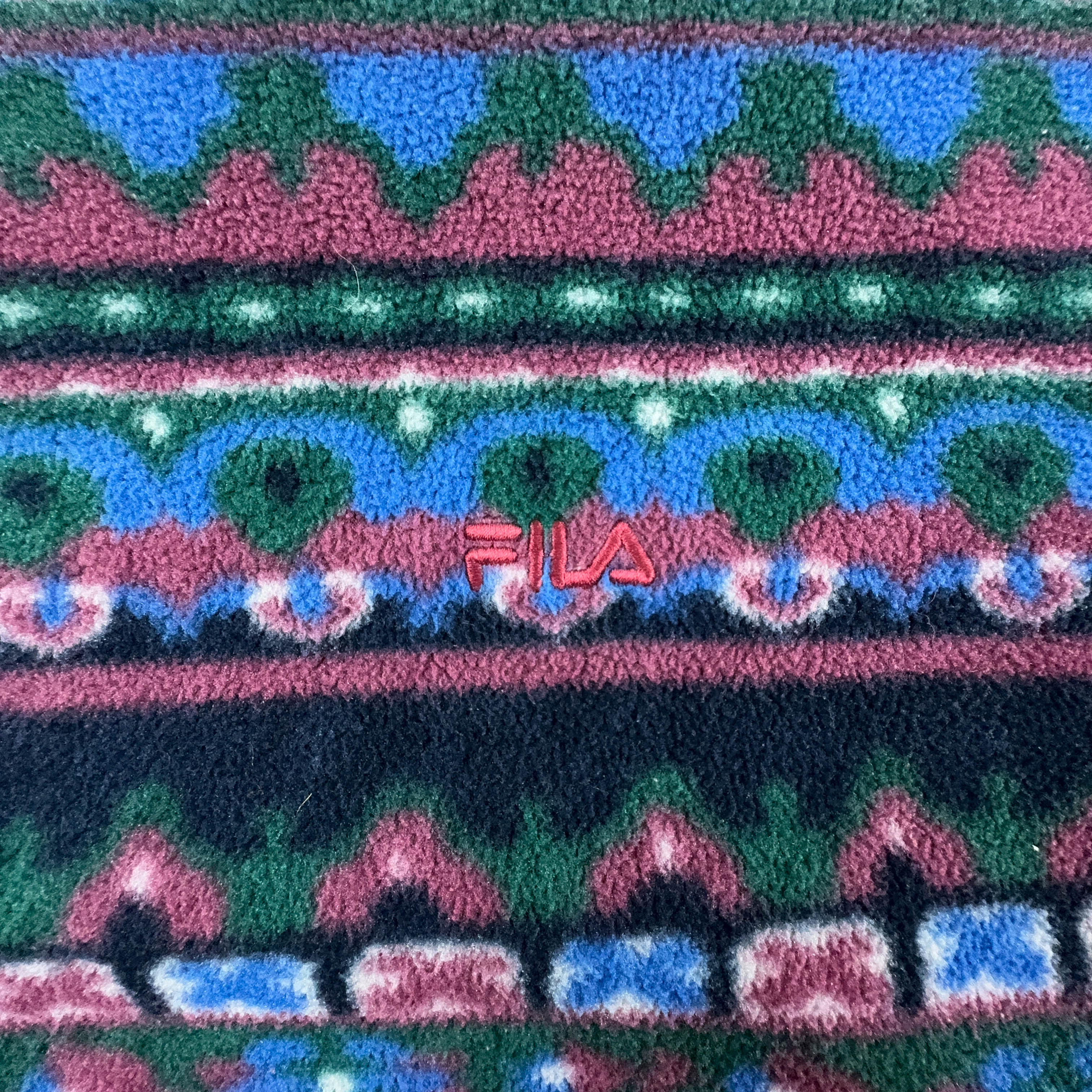 Fila Vintage Crewneck Pile with Bordeaux and Blue Stripes - Size I48 Men