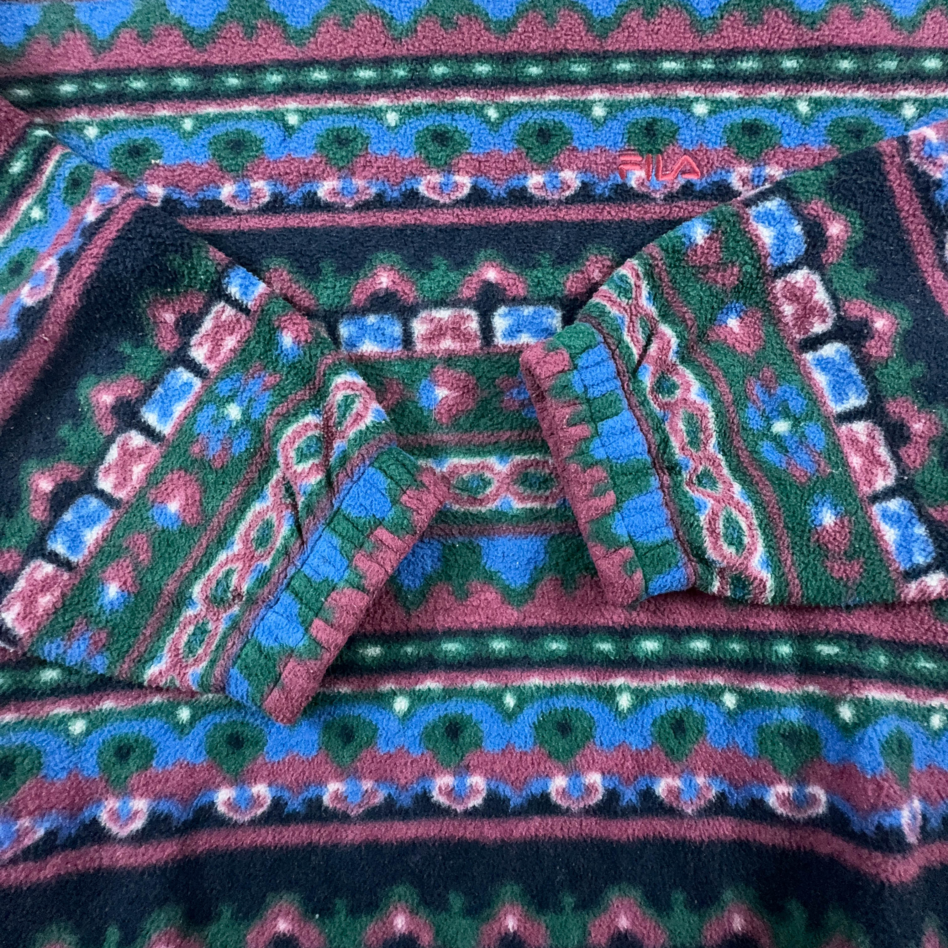 Fila Vintage Crewneck Pile with Bordeaux and Blue Stripes - Size I48 Men