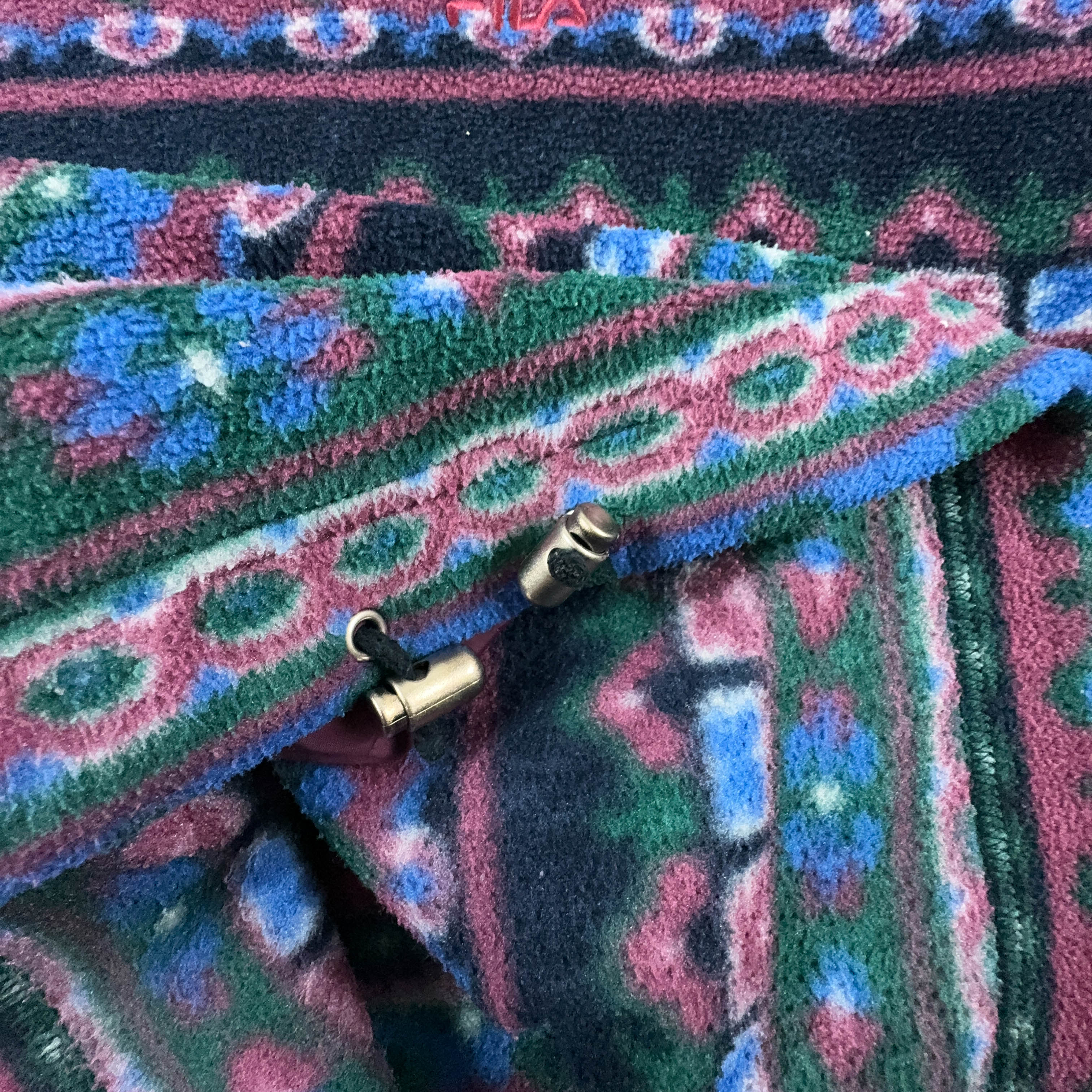 Fila Vintage Crewneck Pile with Bordeaux and Blue Stripes - Size I48 Men