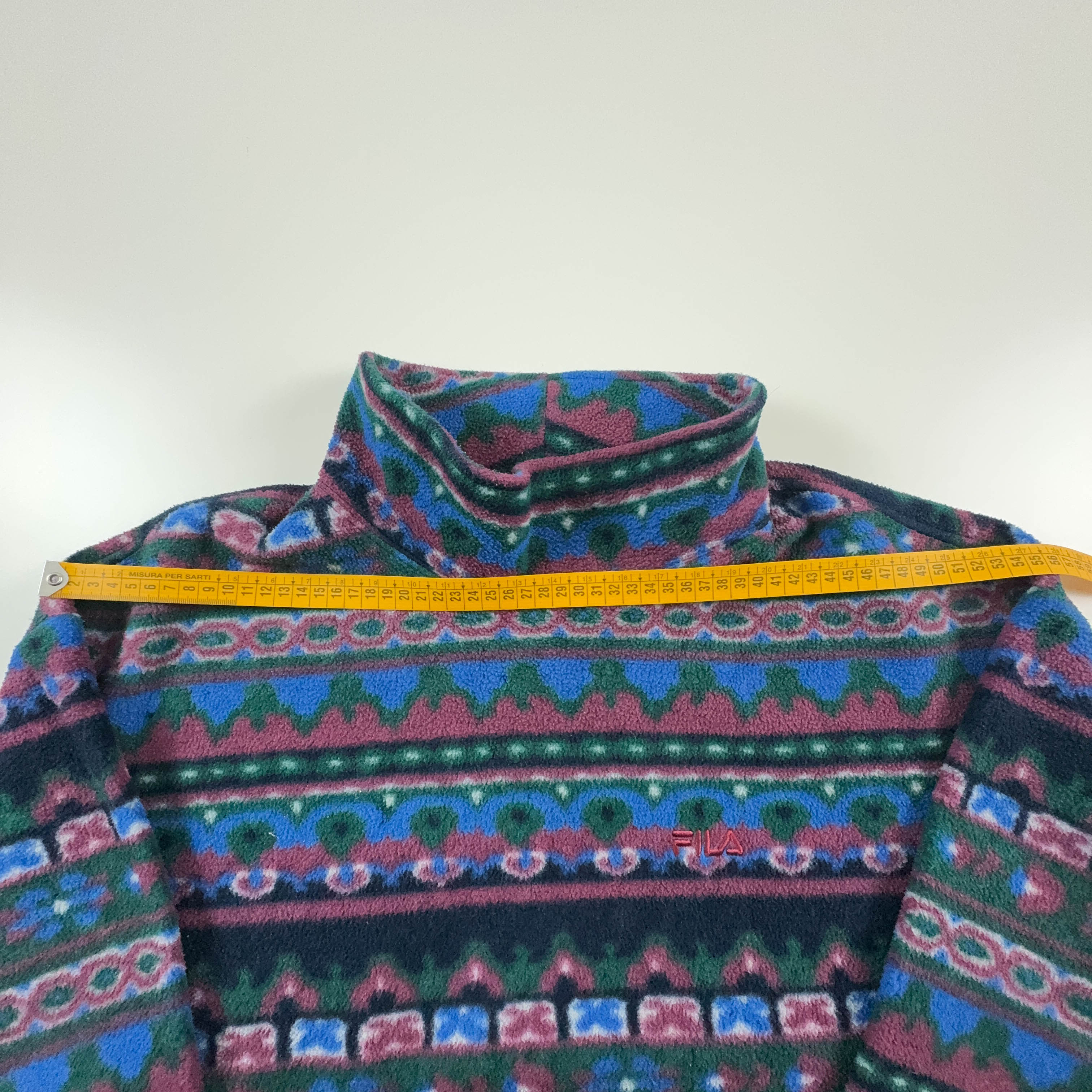 Fila Vintage Crewneck Pile with Bordeaux and Blue Stripes - Size I48 Men