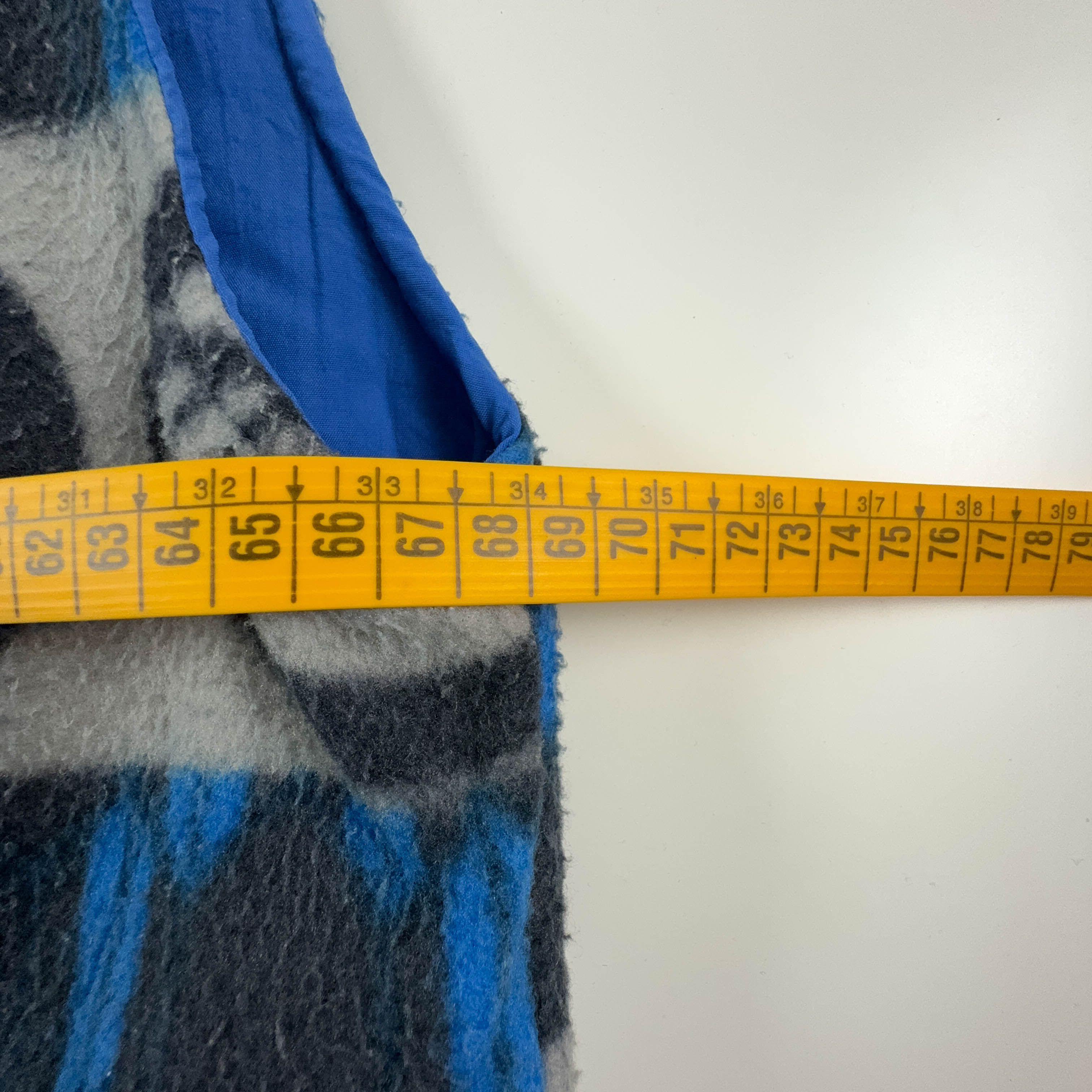 Vintage Hot Line Sleeveless Double Face Blue and Grey Full Zip Fleece - Size XL Men