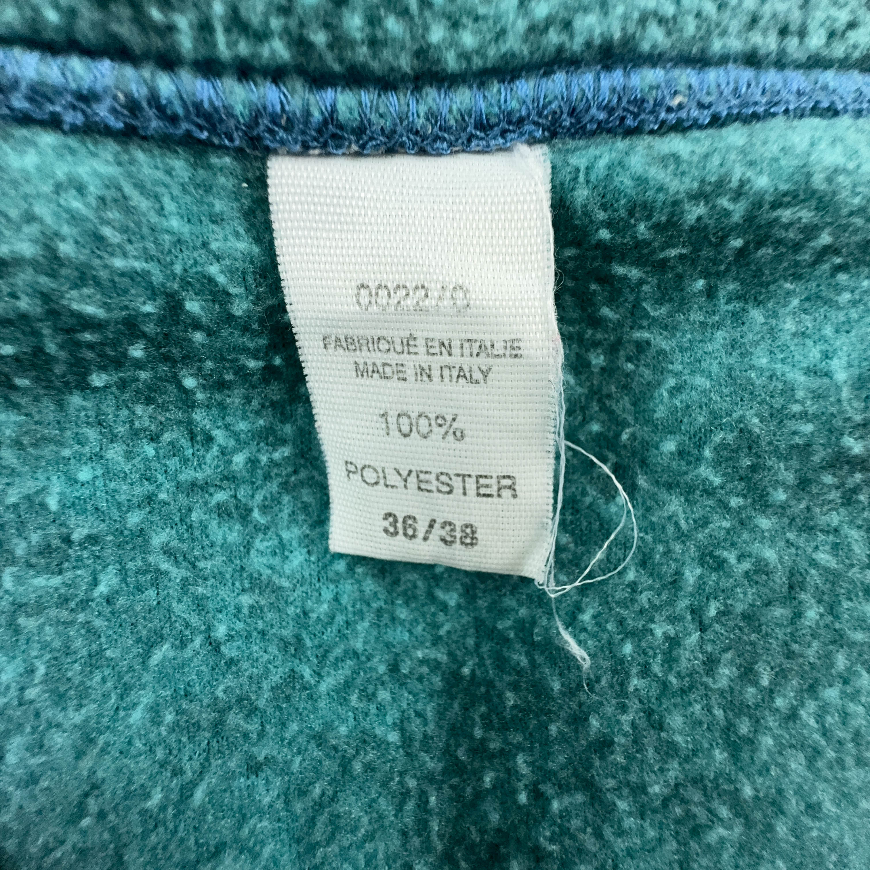 Vintage Sleeveless Purple and Green Abstract Pattern Button Up Fleece - Size 36 38 Men