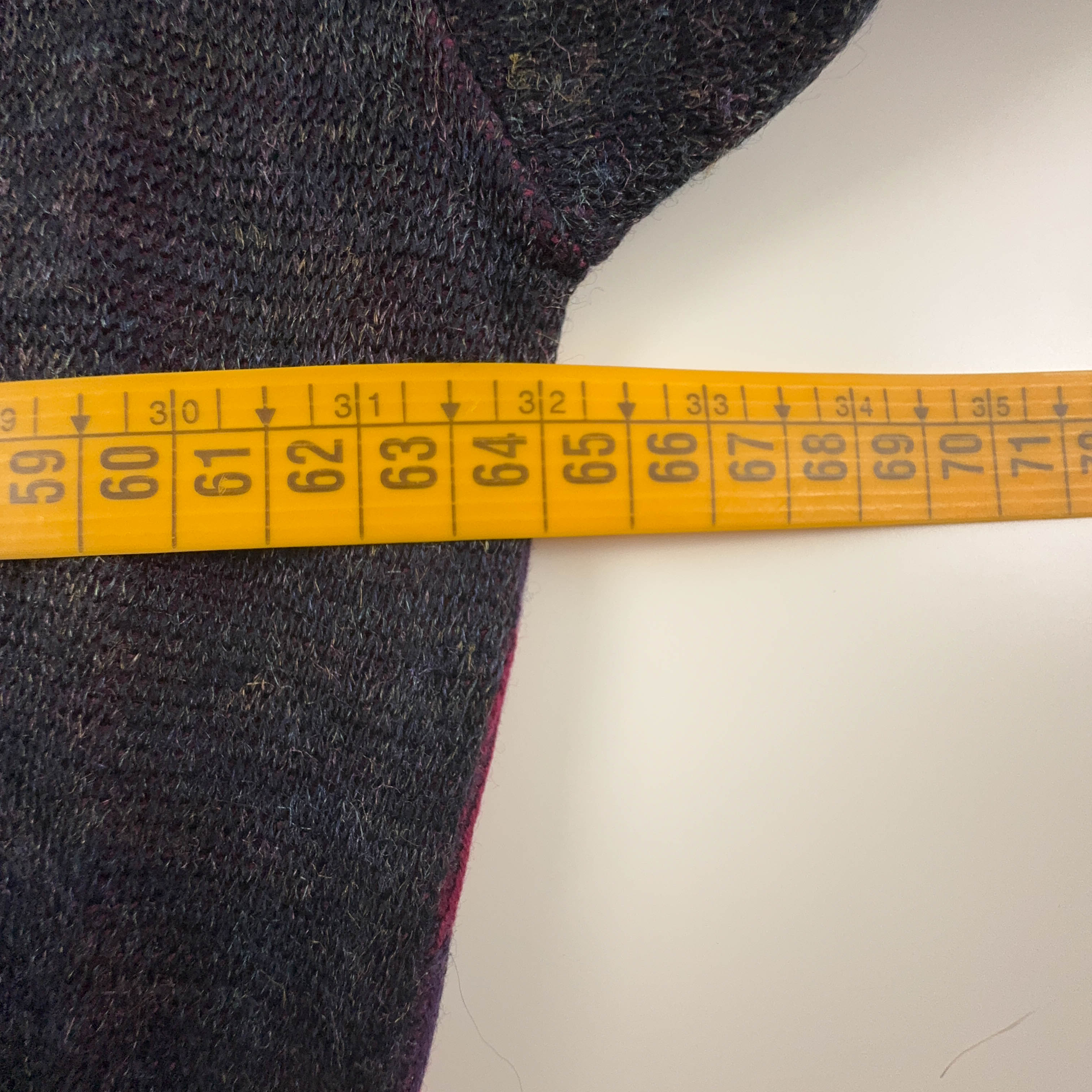 Maglione Vintage blu scuro e viola geometrico 50% lana anni 80 90 - Taglia M/L uomo