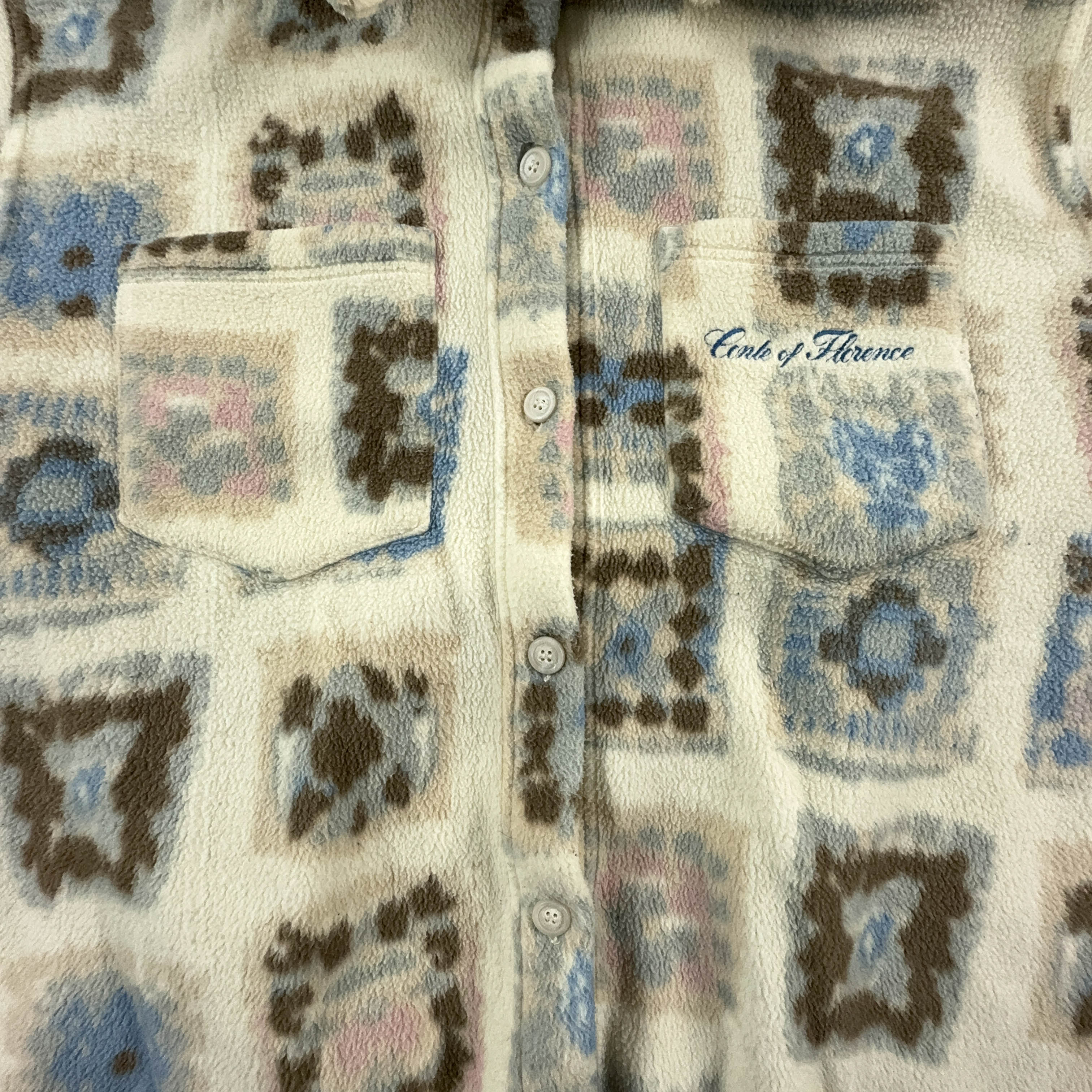 Pile Shirt Conte of Florence Vintage Cream Patterned - Size M Men