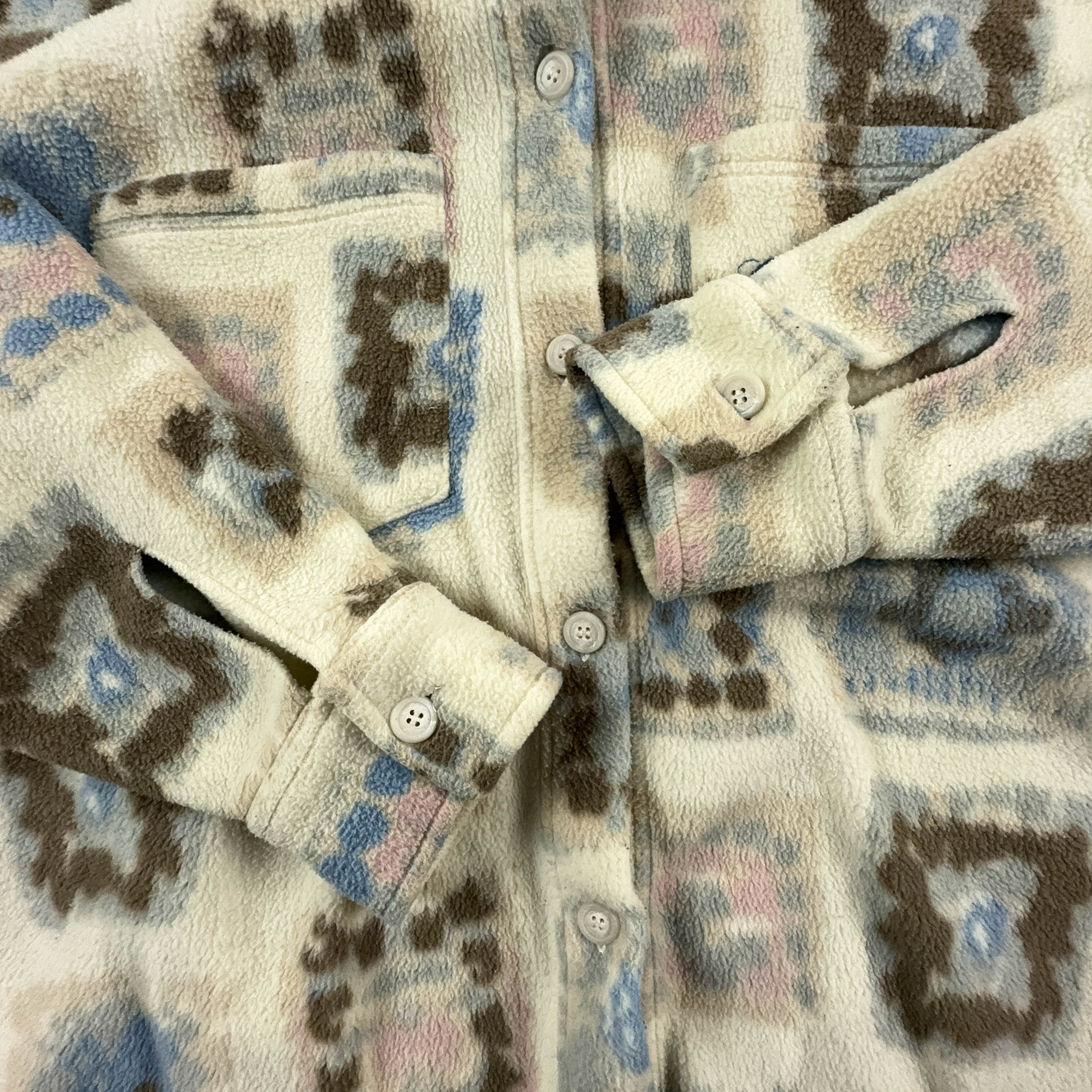 Pile Shirt Conte of Florence Vintage Cream Patterned - Size M Men