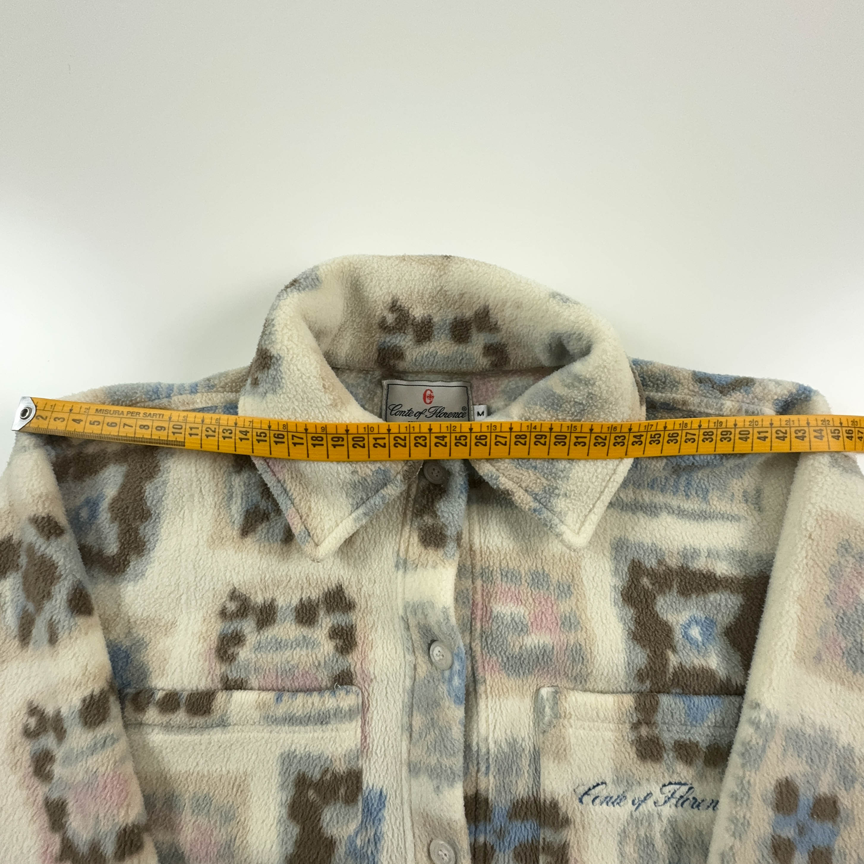 Pile Shirt Conte of Florence Vintage Cream Patterned - Size M Men