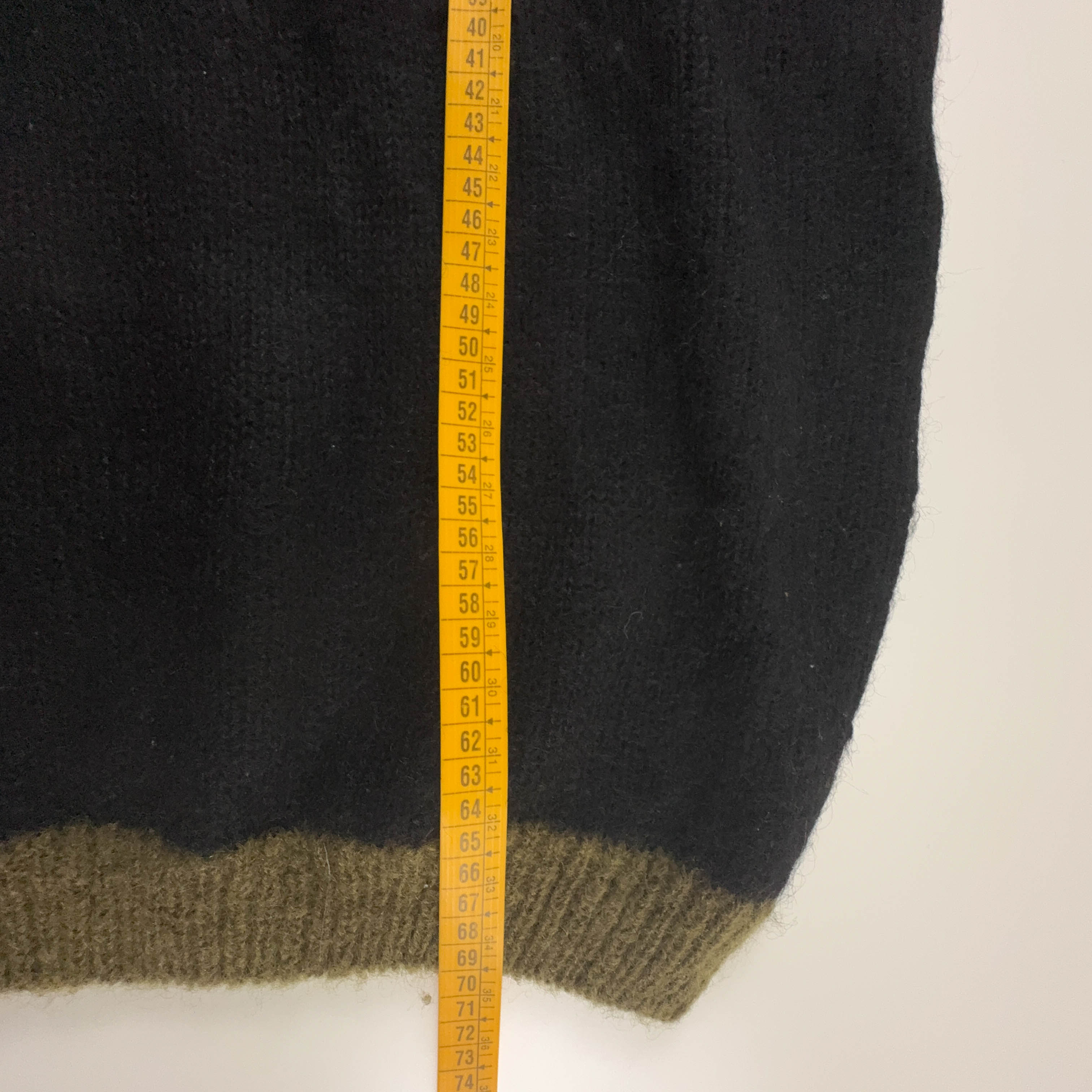 Maglione Free e Easy Vintage verde e nero girocollo 70% mohair anni 80 90 - Taglia L uomo