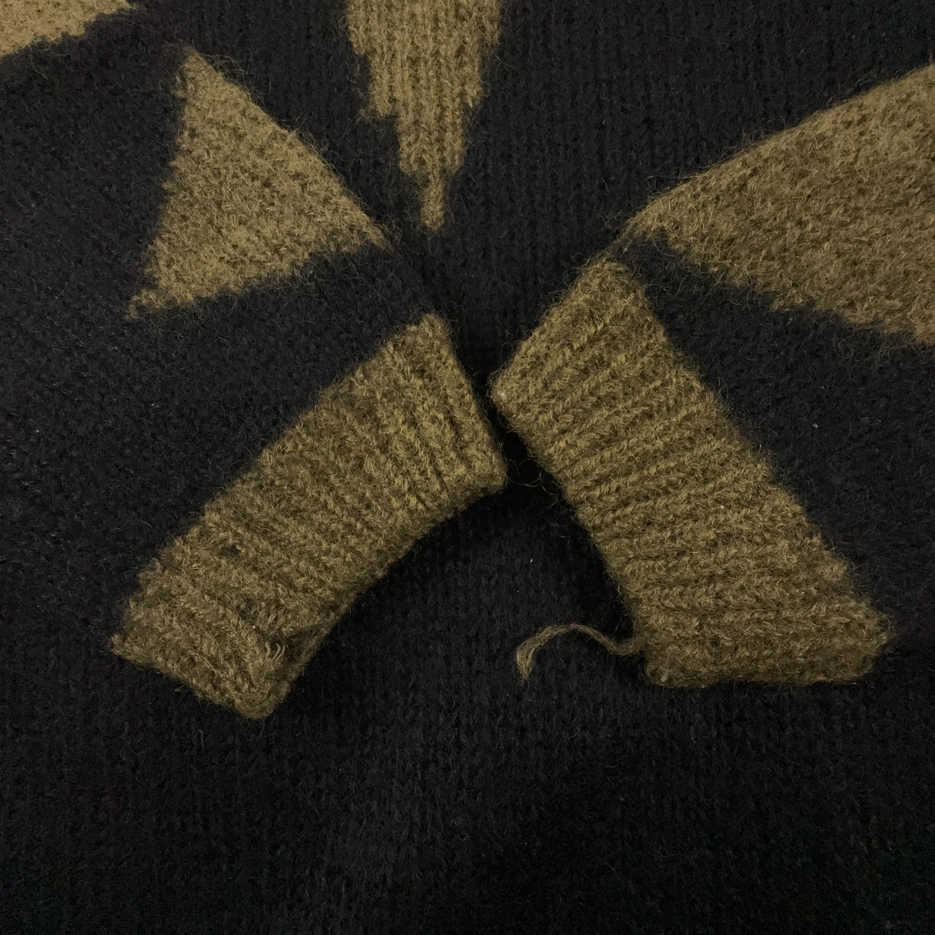 Maglione Free e Easy Vintage verde e nero girocollo 70% mohair anni 80 90 - Taglia L uomo