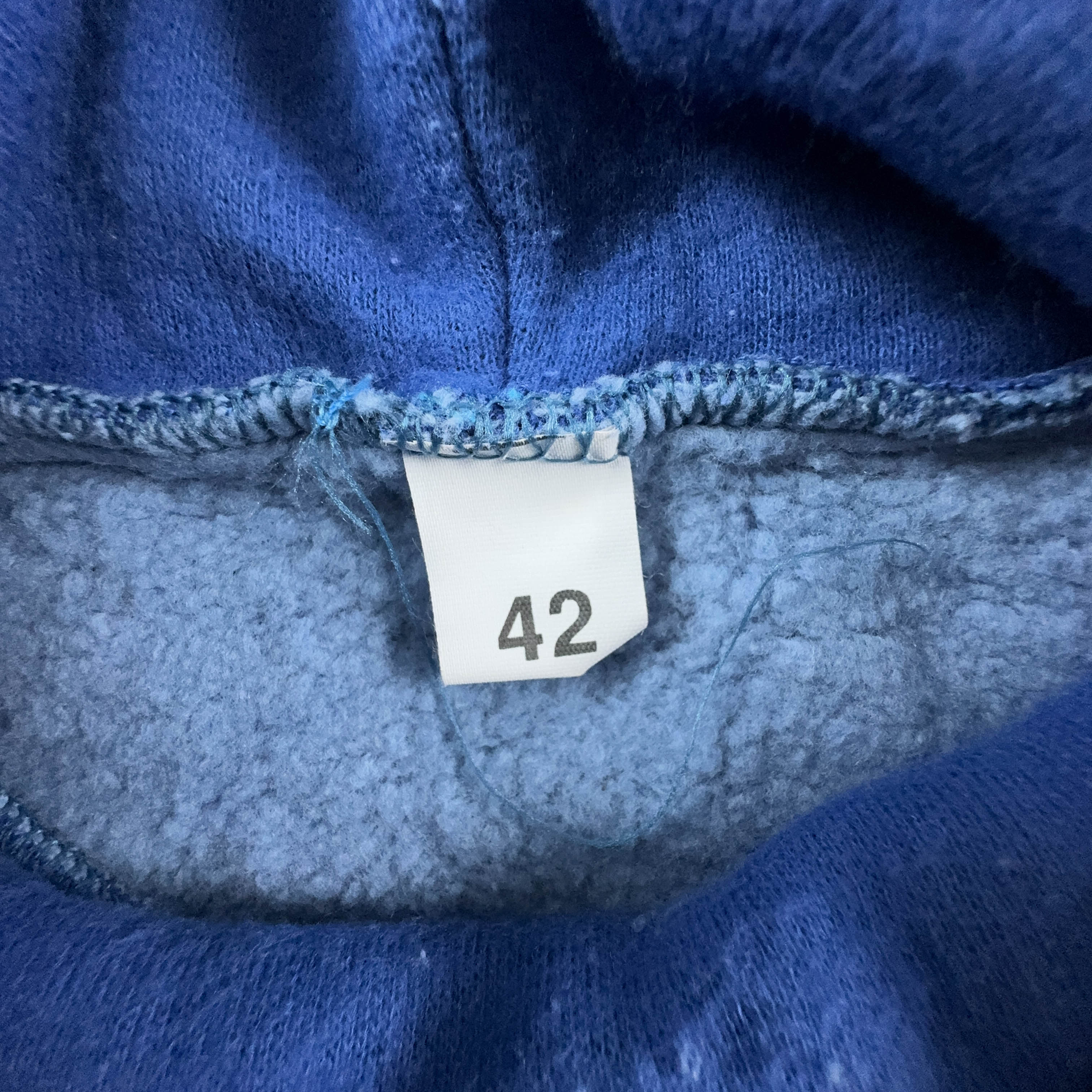 Vintage Hippie Embroidery Blue Turtleneck Pile - Size L Men