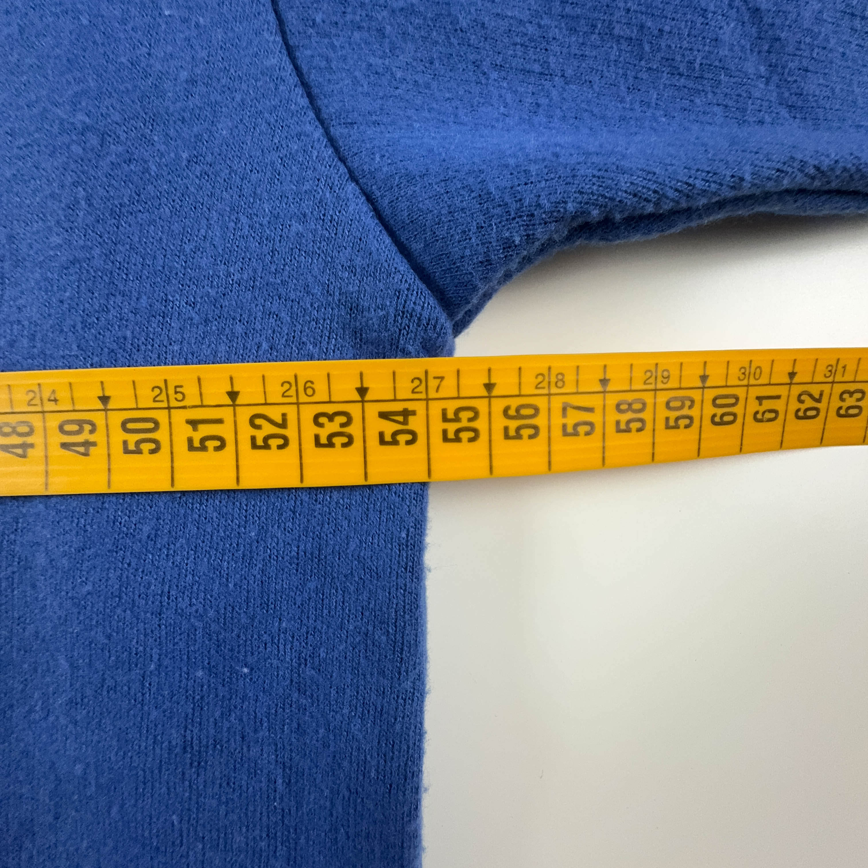 Vintage Hippie Embroidery Blue Turtleneck Pile - Size L Men