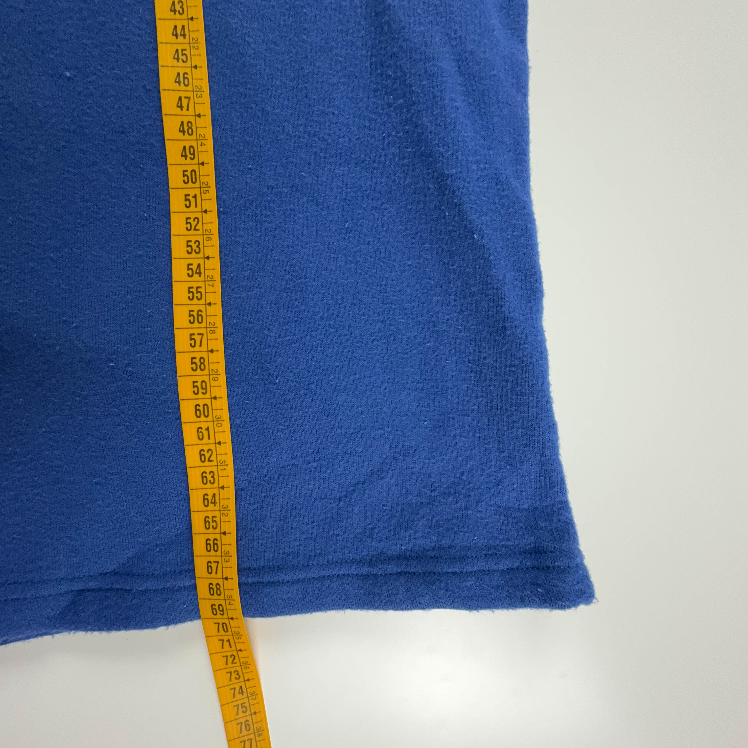 Vintage Hippie Embroidery Blue Turtleneck Pile - Size L Men